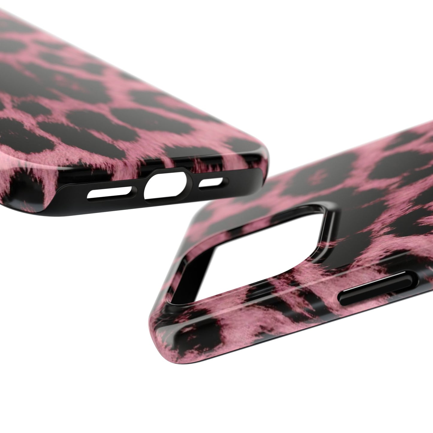 Stylish Pink Leopard Print Tough Phone Case - Durable & Trendy Protection