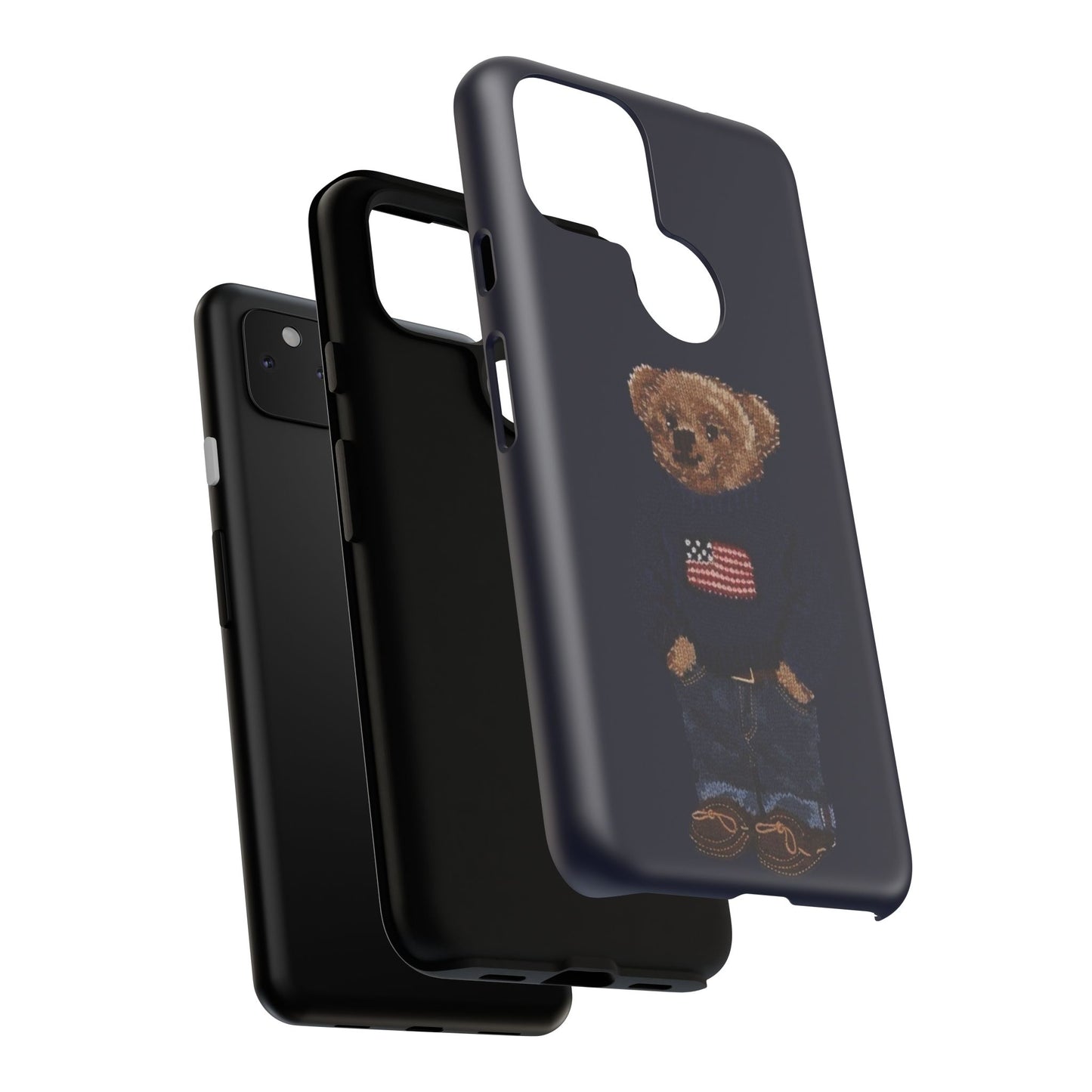 Patriotic Polo Bear Phone Case — Navy Protective Tough Case