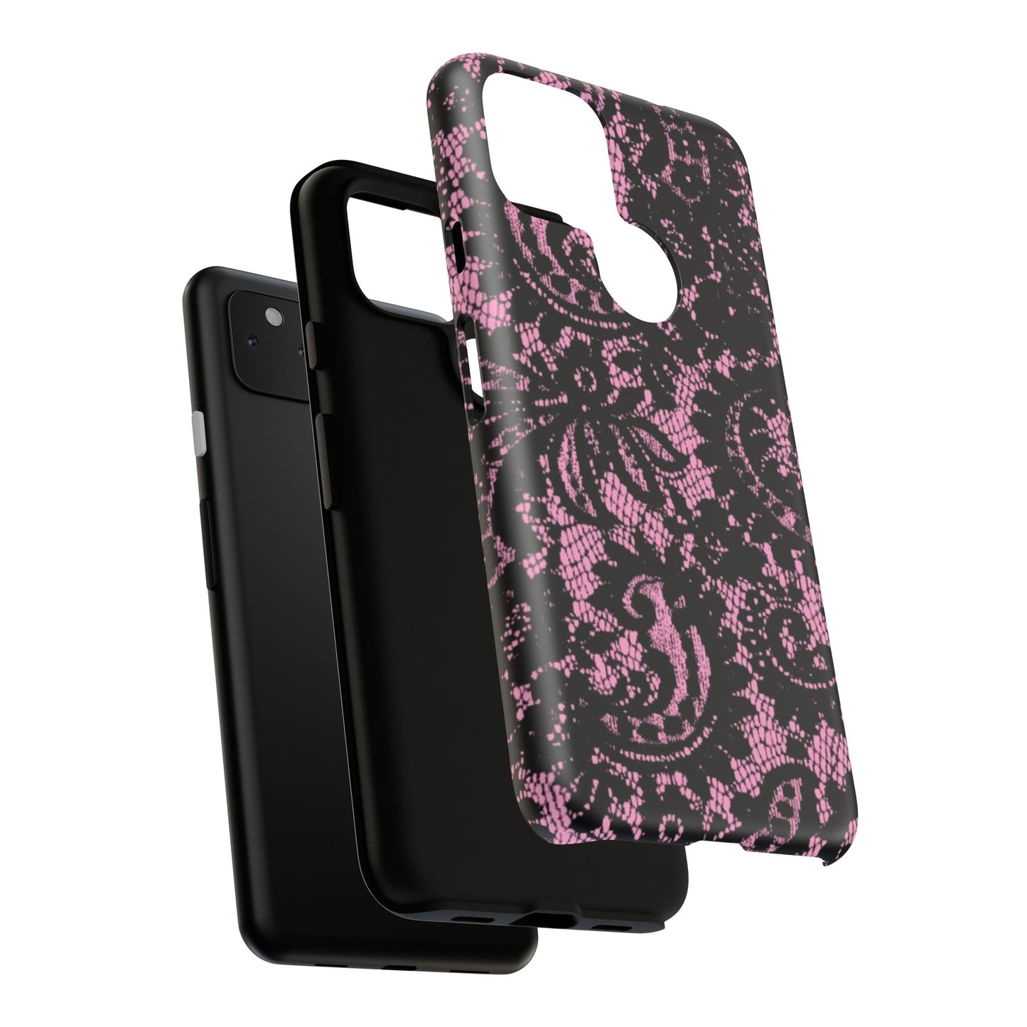 Phone Case — Pink Lace Floral Tough Protective Case
