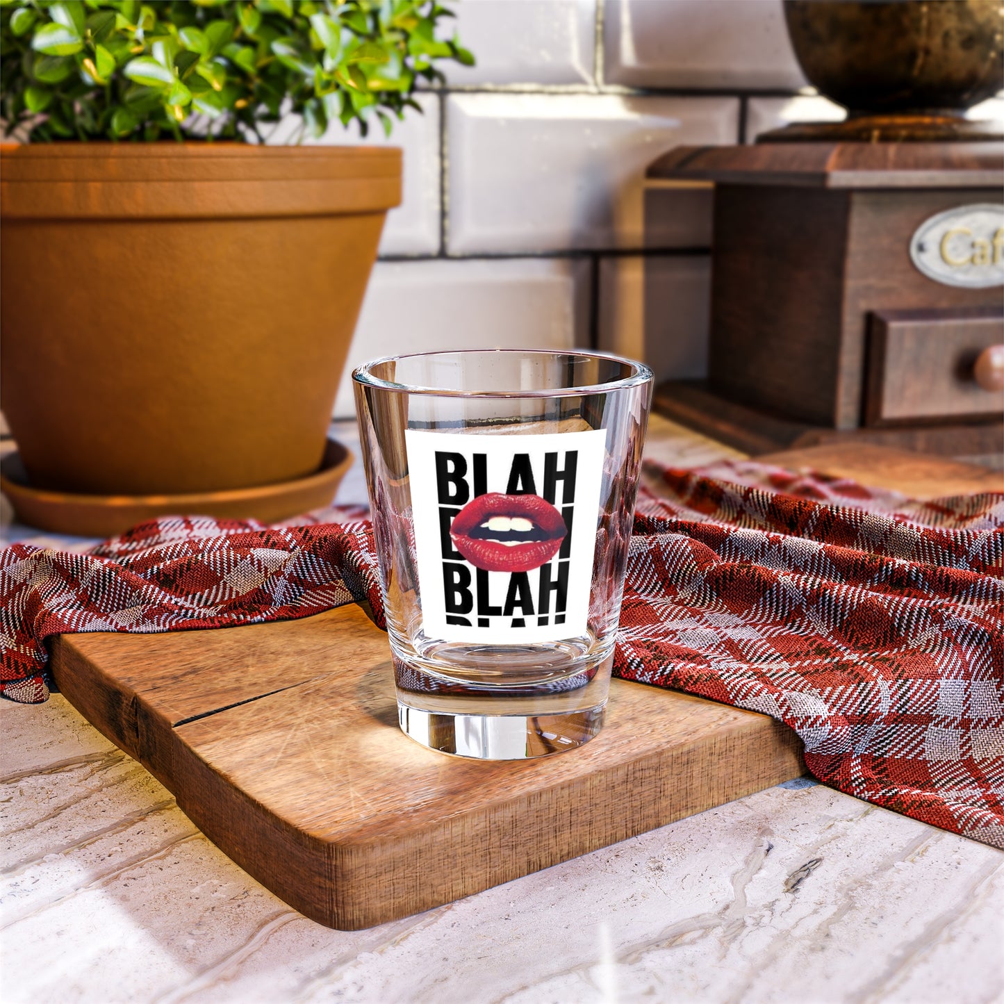 Sassy Shot Glass - BLAH BLAH BLAH Design, Party Favor, Gift for Friends, Barware, Fun Cocktail Accessory