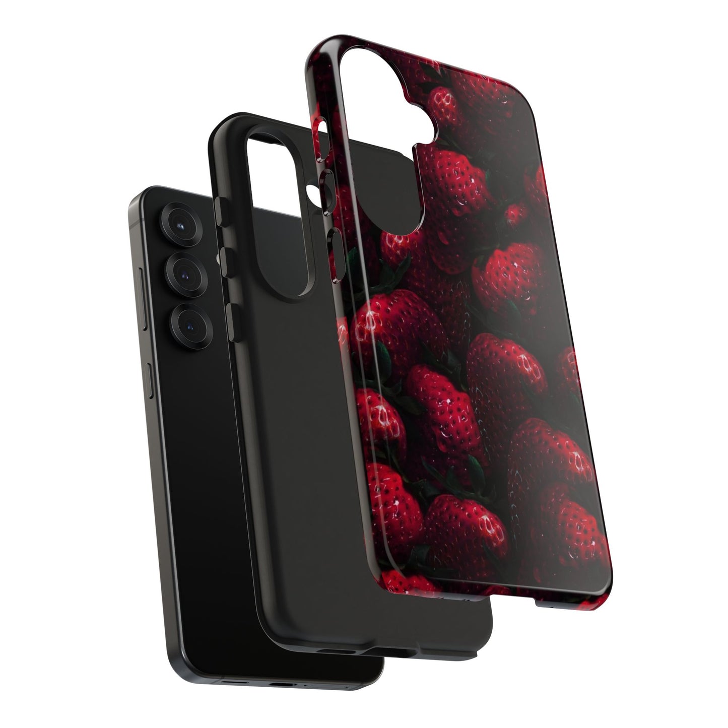 Berry Burst Tough Phone Case - Durable Protection with Strawberry Design