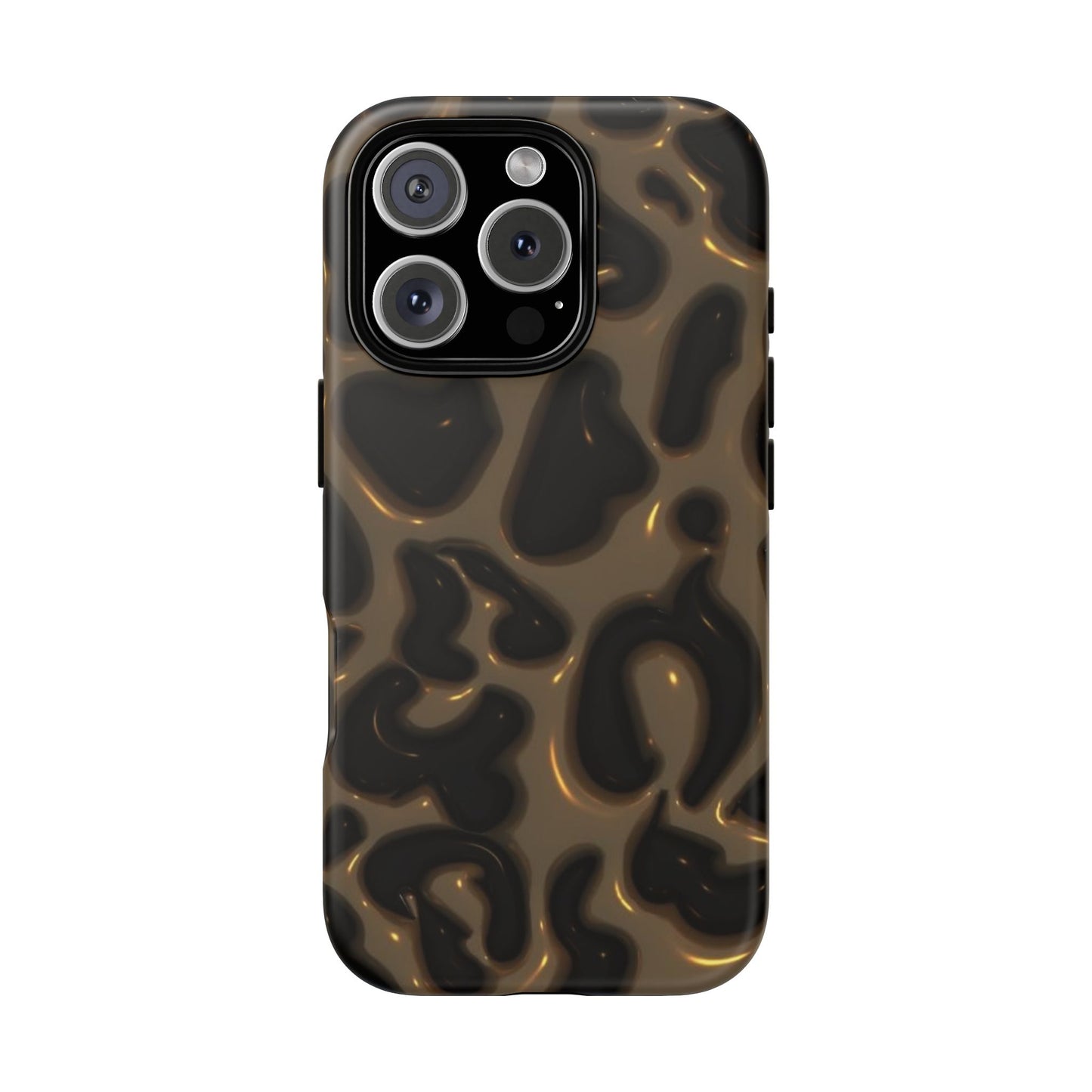 Leopard Gloss Tough Phone Case — Durable Protective iPhone Cover with Glossy Brown Animal Print