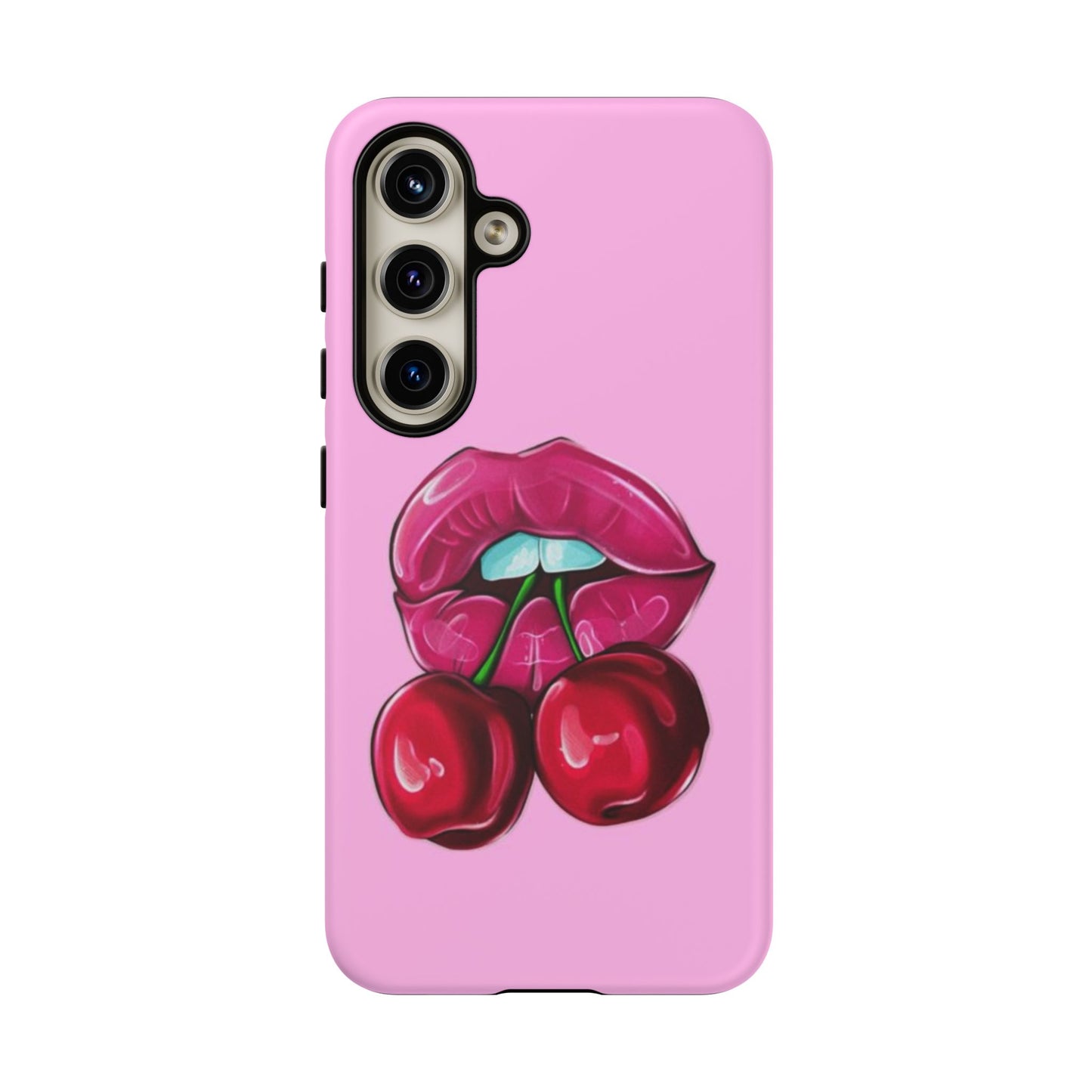 Stylish Phone Case with Cherry Kiss Design, Cute Gift for Her, Trendy Mobile Accessory, Perfect for Birthdays, Valentine's Day, Everyday Use