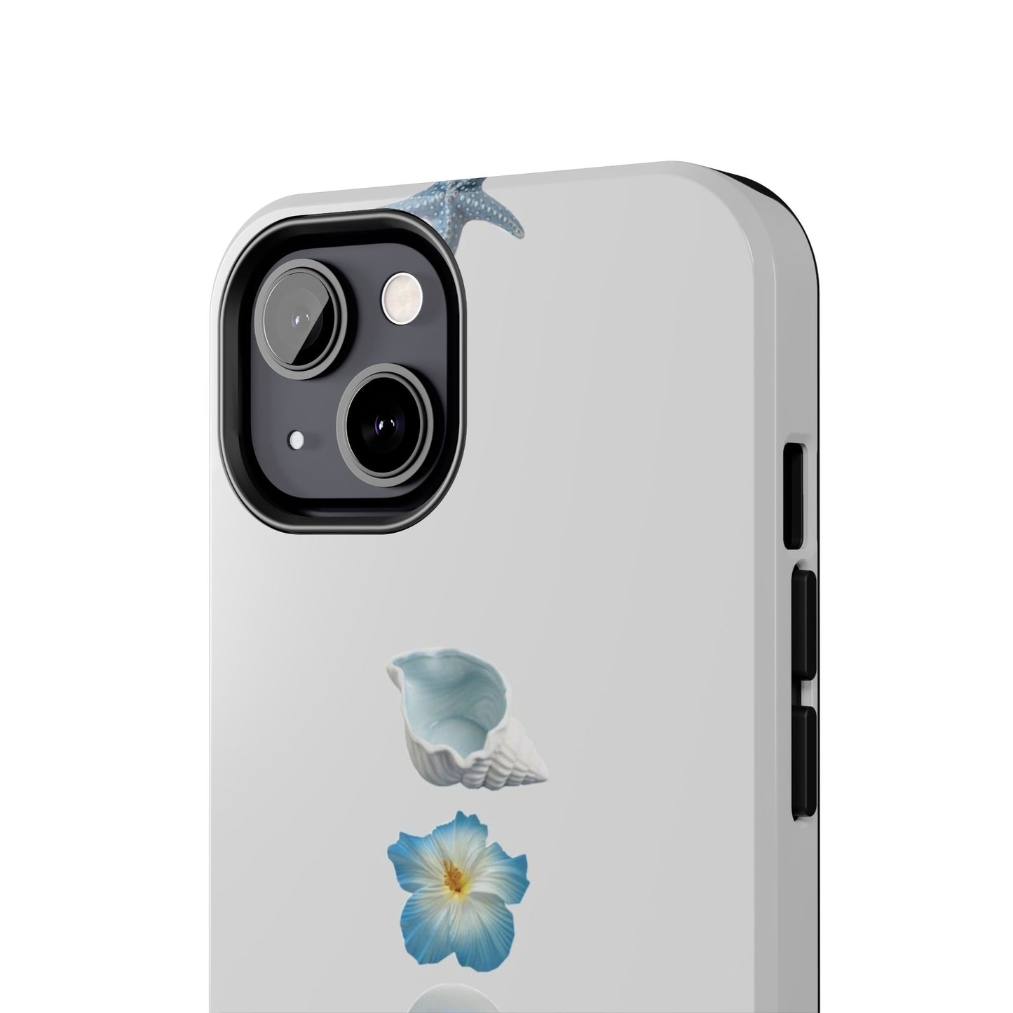 Ocean-Inspired Tough Phone Cases - Coastal Design with Shells and Pearls