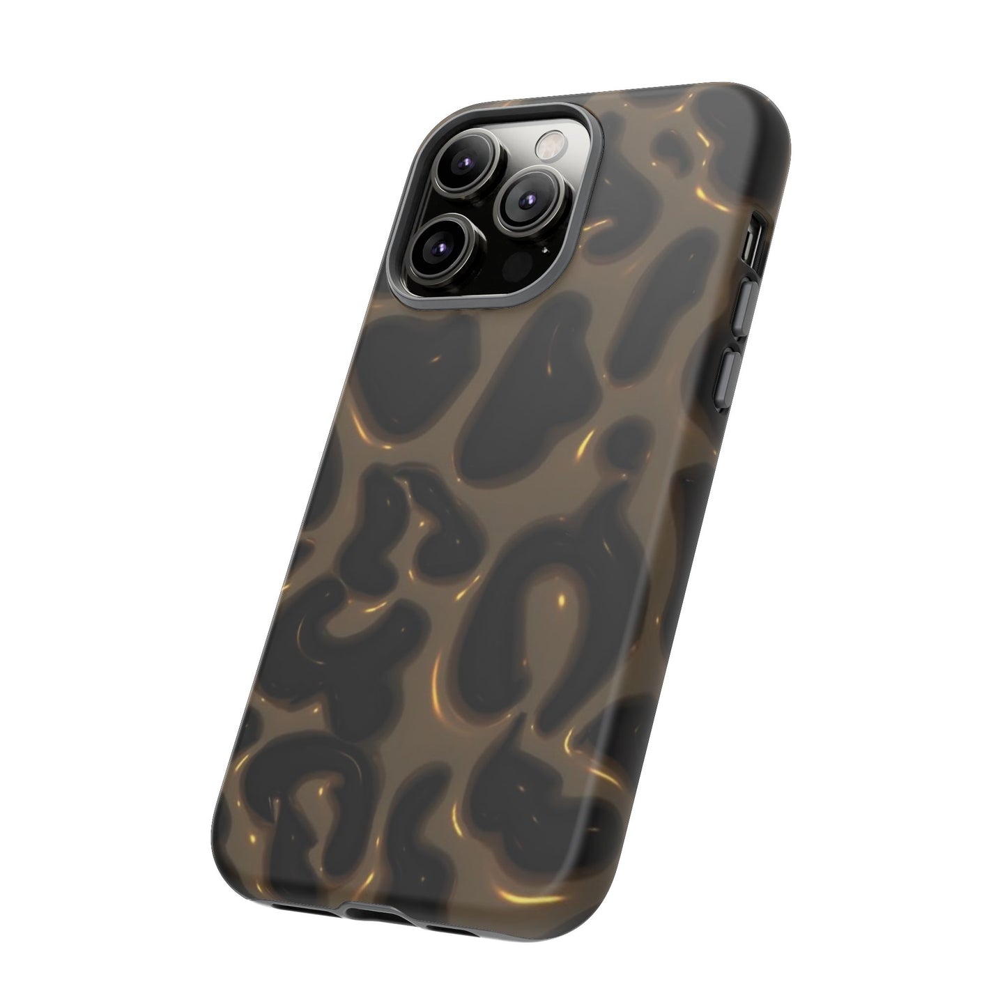 Leopard Gloss Tough Phone Case — Durable Protective iPhone Cover with Glossy Brown Animal Print