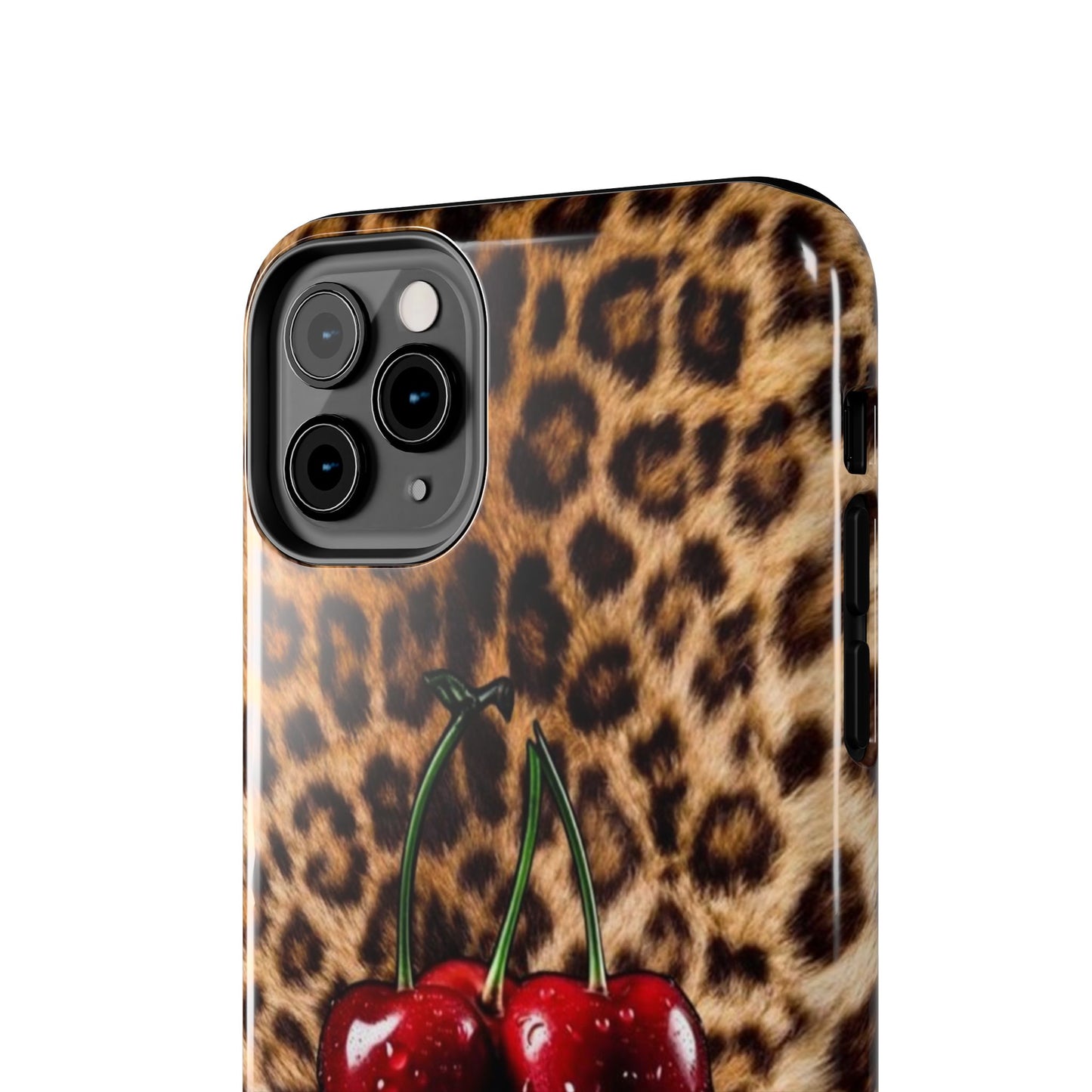 Wild Cherry Leopard Tough Phone Case - Stylish and Durable Protection