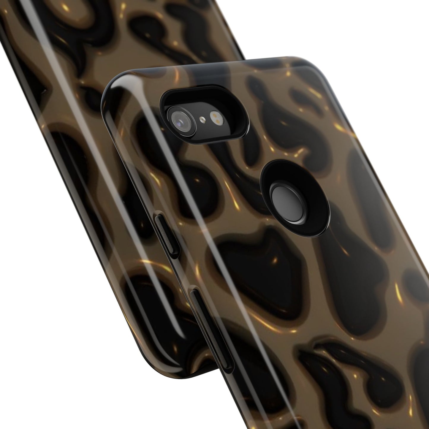 Leopard Gloss Tough Phone Case — Durable Protective iPhone Cover with Glossy Brown Animal Print