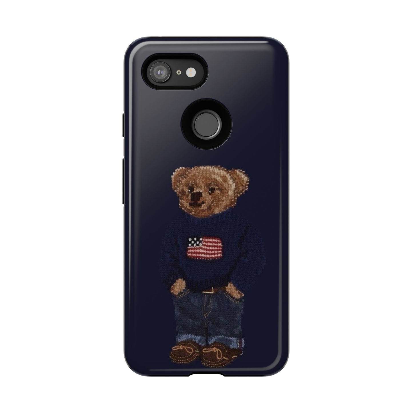 Patriotic Polo Bear Phone Case — Navy Protective Tough Case