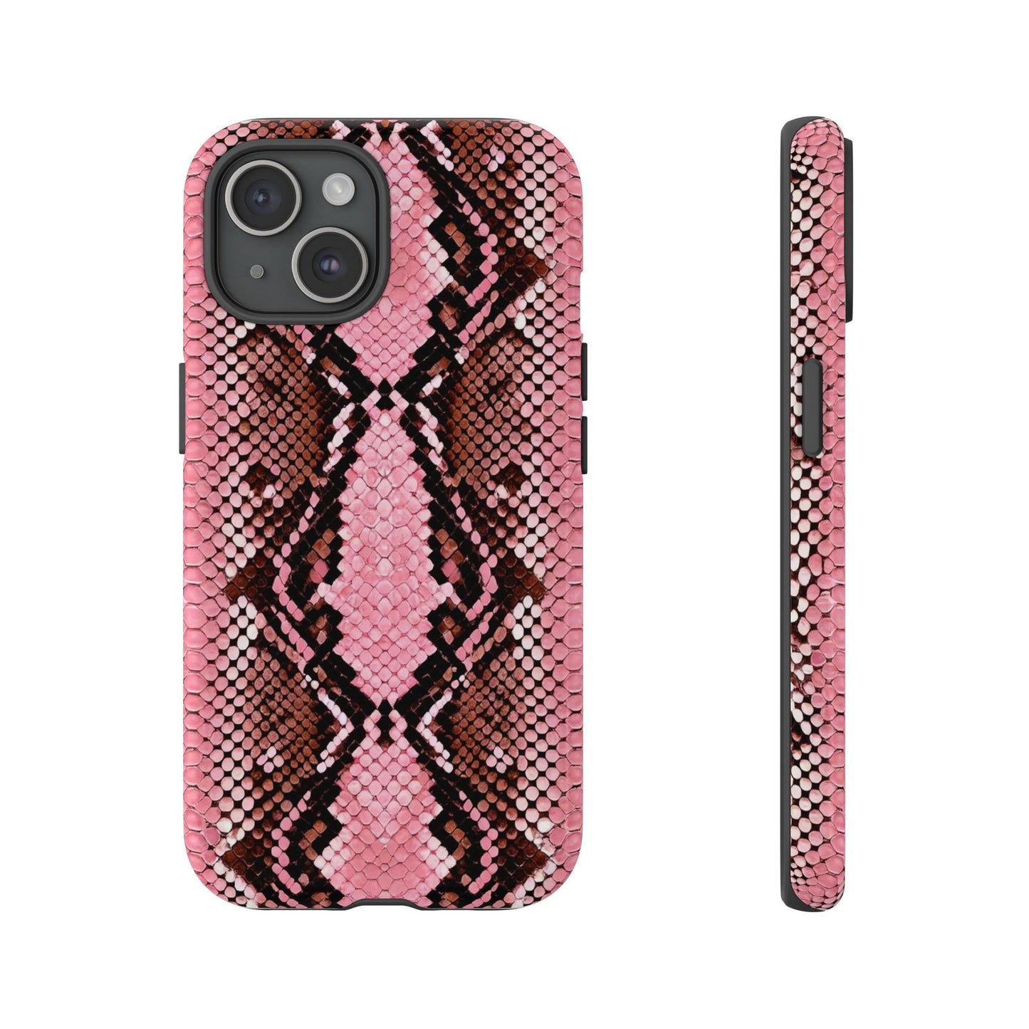 Pink Snake Skin Tough Phone Case — Protective Stylish iPhone Cover