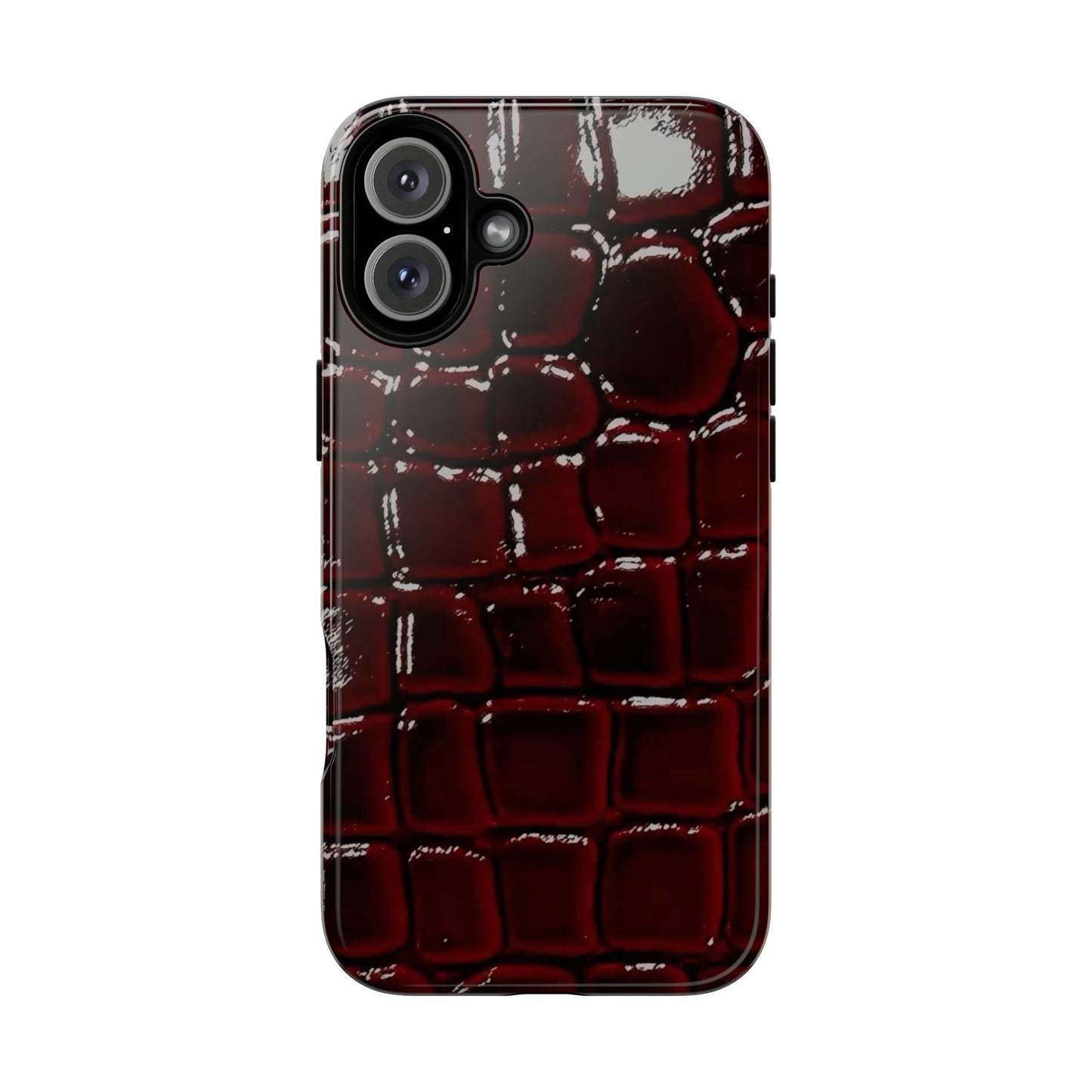 Croc Embossed Burgundy Tough Phone Case