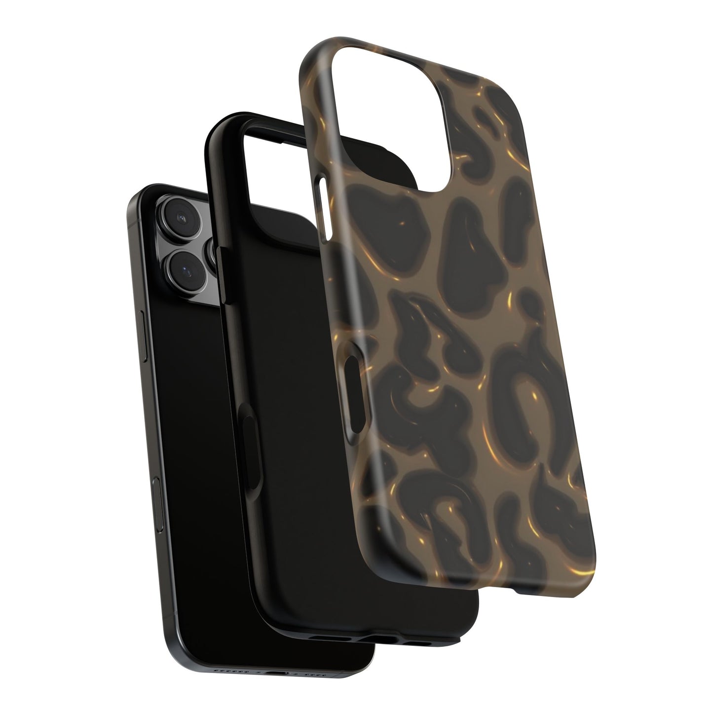 Leopard Gloss Tough Phone Case — Durable Protective iPhone Cover with Glossy Brown Animal Print