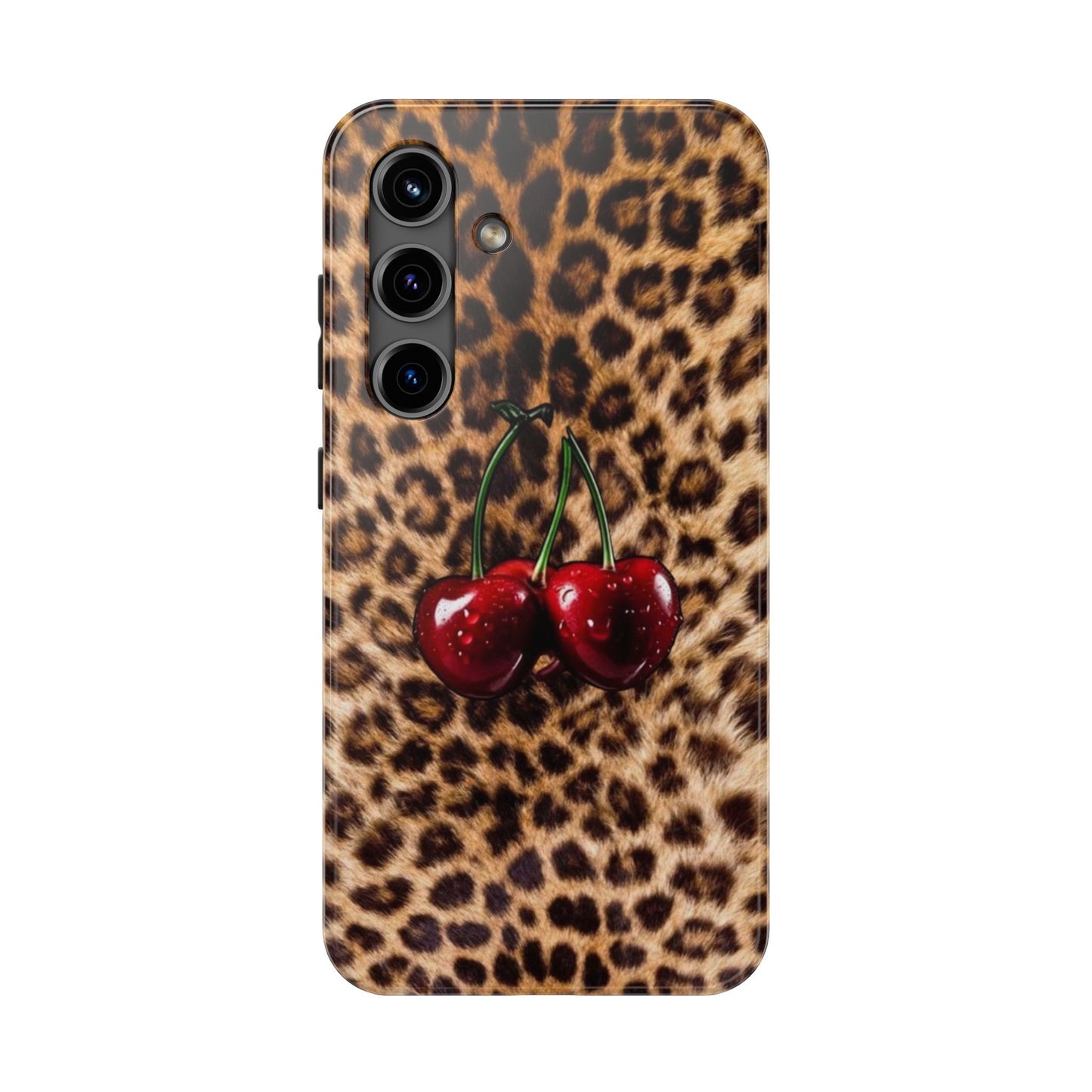 Wild Cherry Leopard Tough Phone Case - Stylish and Durable Protection