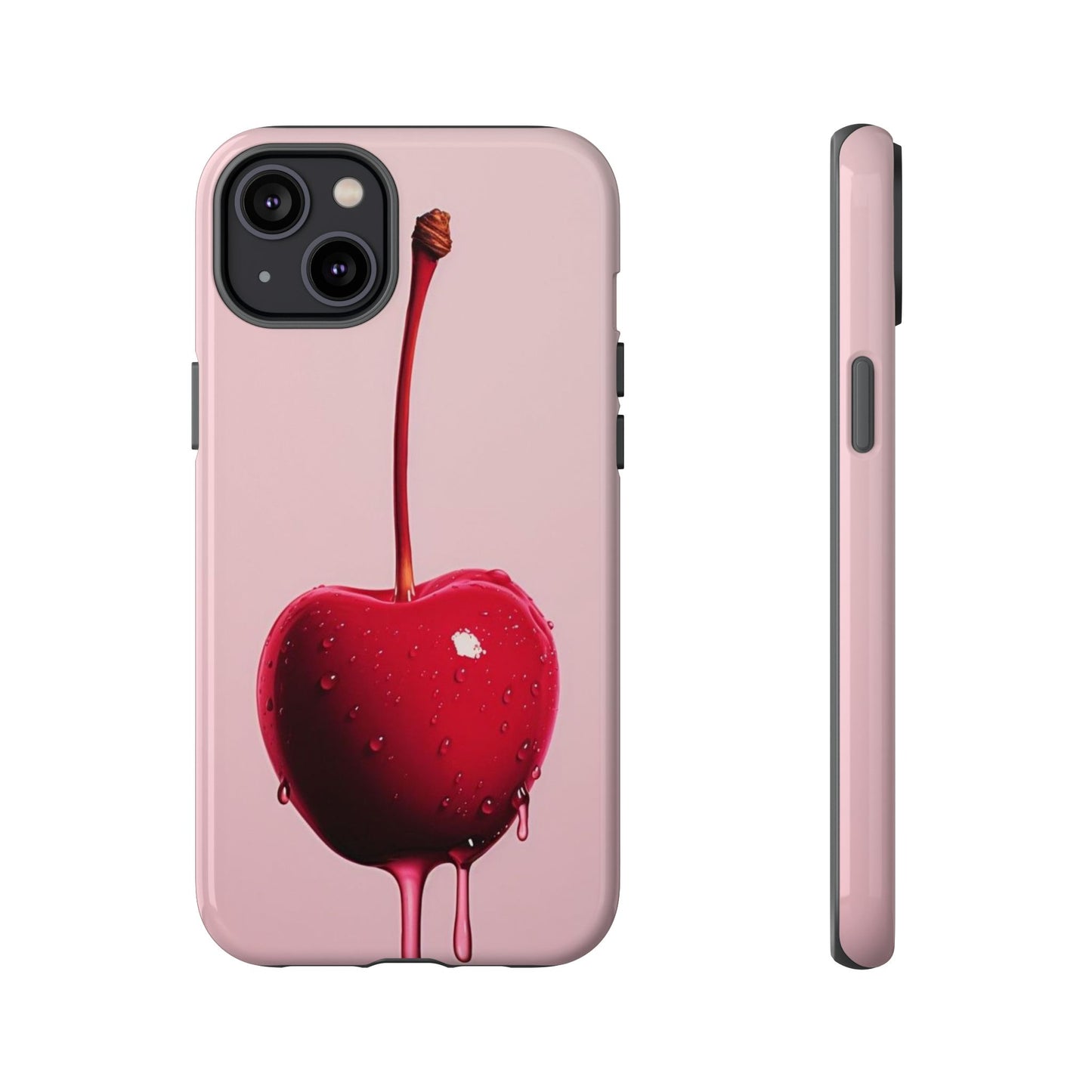 Cherry Drip Phone Case, Tough Phone Cover, Cute Cherry Accessory, Trendy Mobile Case, Kawaii Phone Case, Gift for Her
