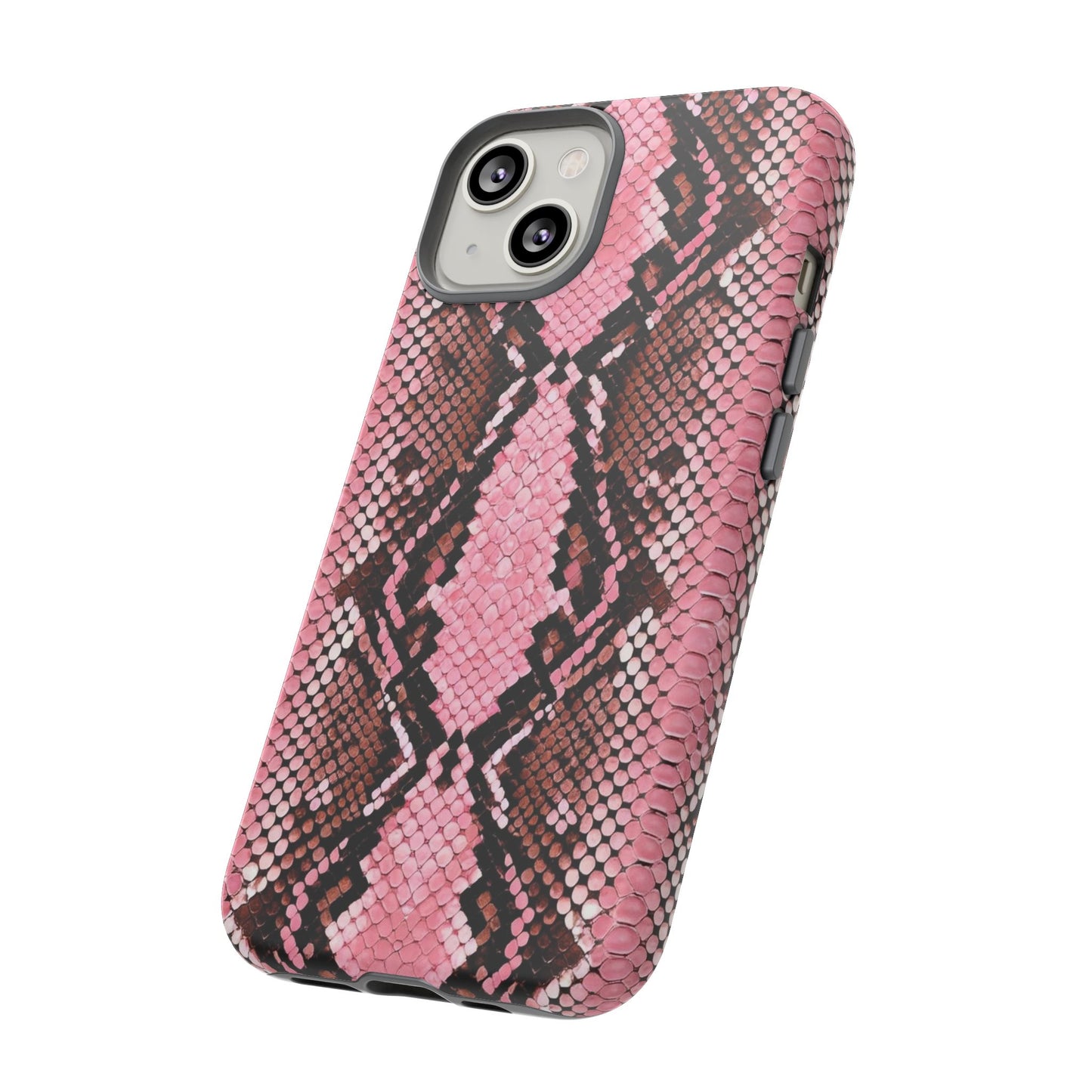 Pink Snake Skin Tough Phone Case — Protective Stylish iPhone Cover