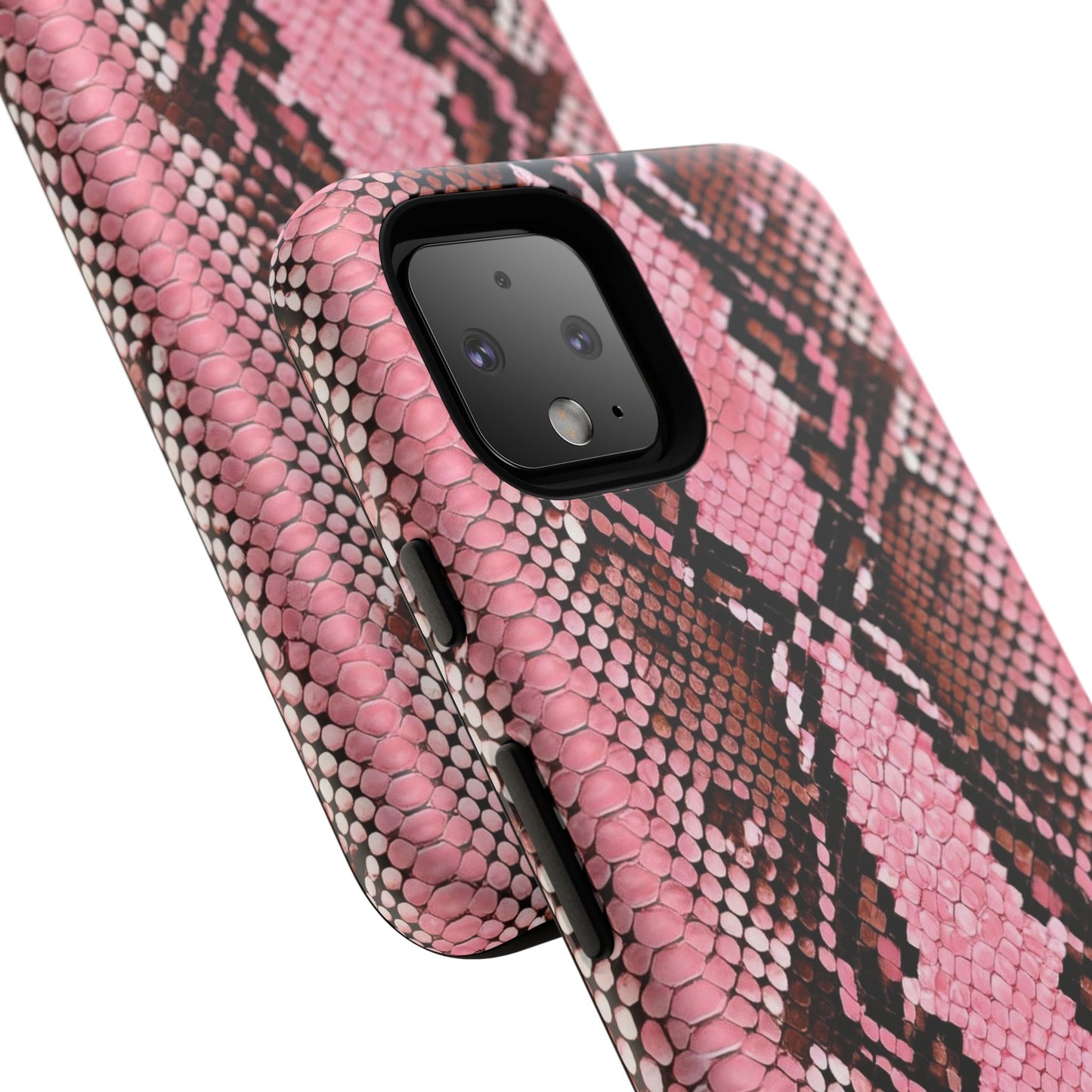 Pink Snake Skin Tough Phone Case — Protective Stylish iPhone Cover