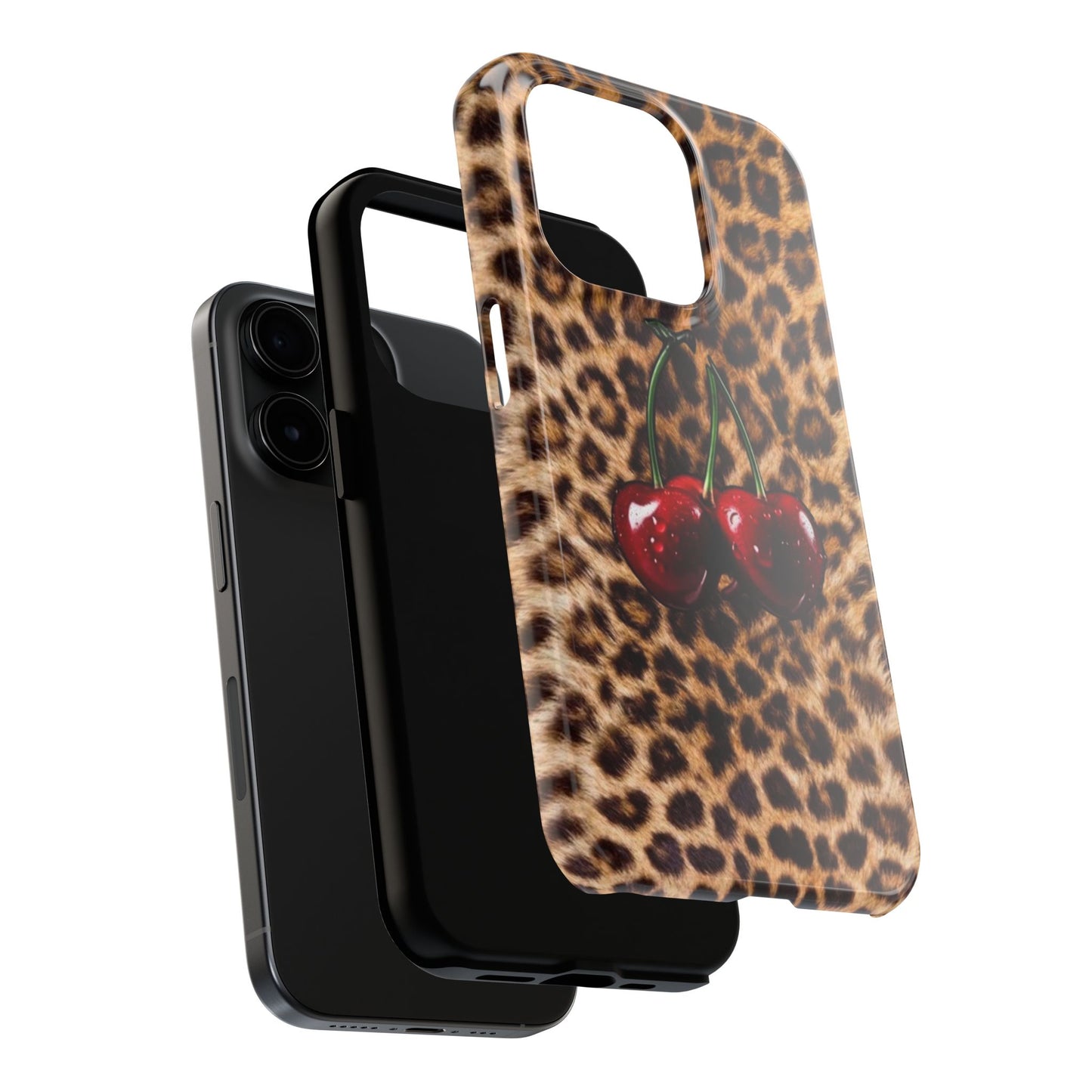 Wild Cherry Leopard Tough Phone Case - Stylish and Durable Protection