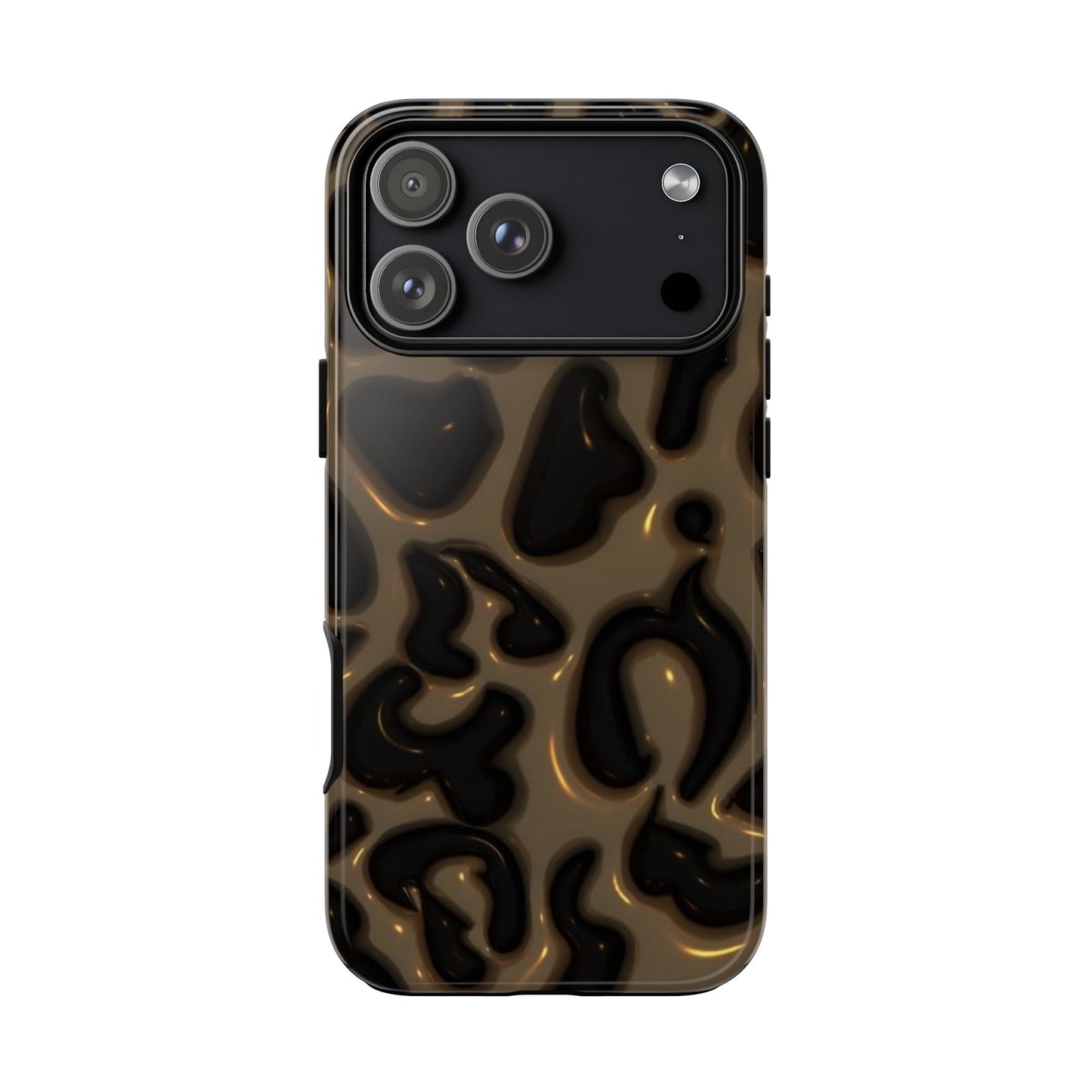 Leopard Gloss Tough Phone Case — Durable Protective iPhone Cover with Glossy Brown Animal Print