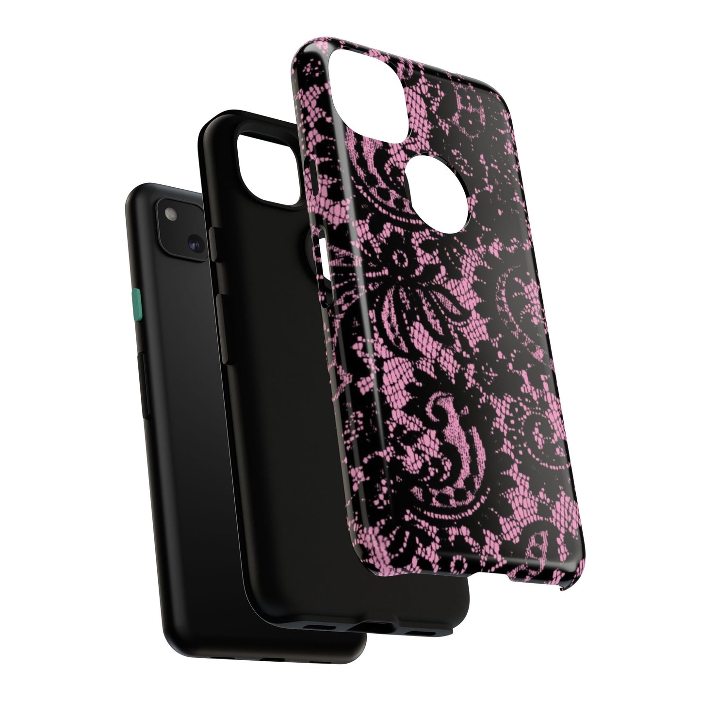 Phone Case — Pink Lace Floral Tough Protective Case