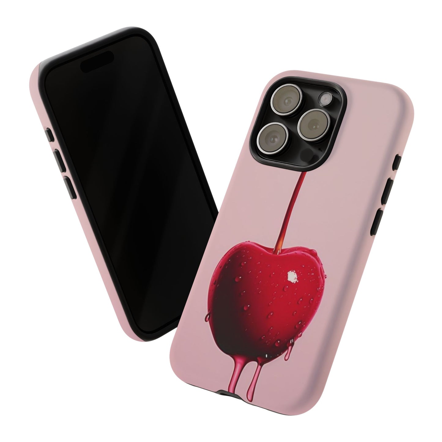 Cherry Drip Phone Case, Tough Phone Cover, Cute Cherry Accessory, Trendy Mobile Case, Kawaii Phone Case, Gift for Her