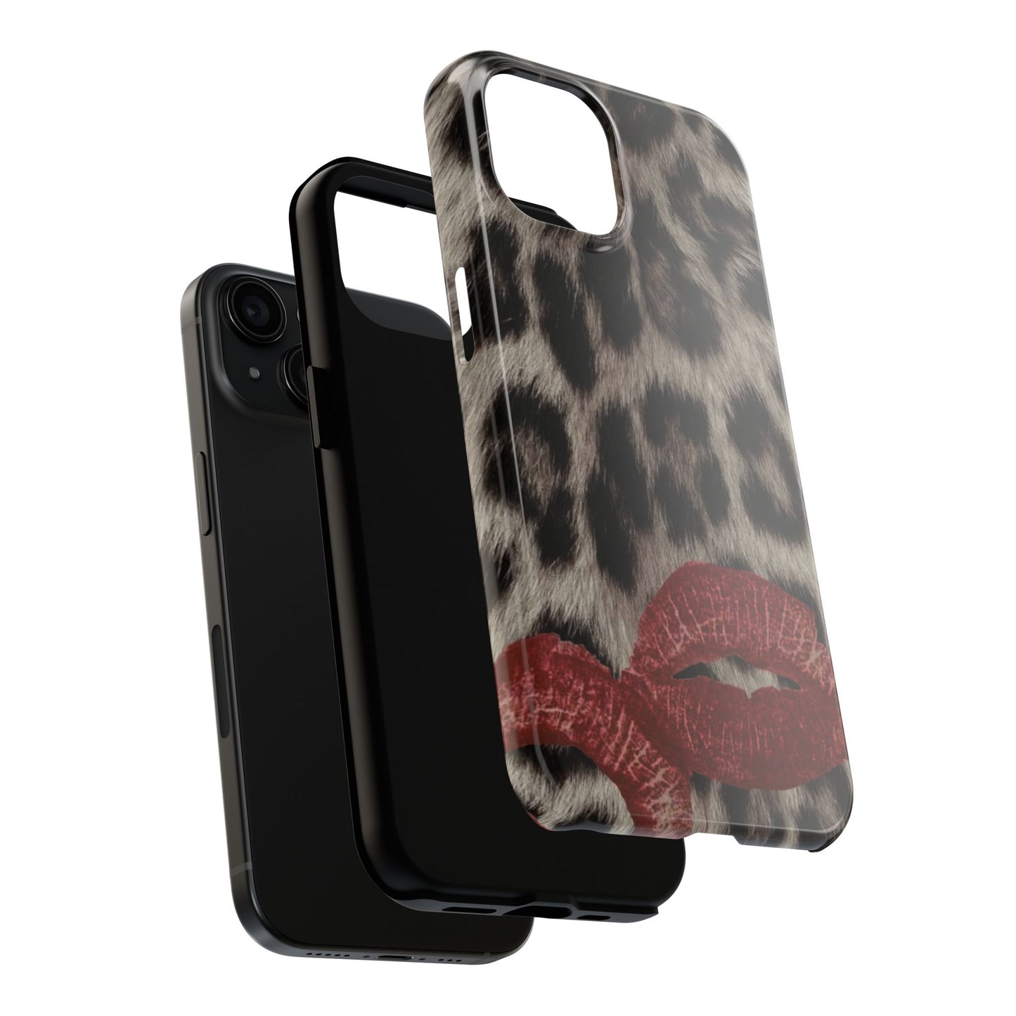 Wild Kiss Leopard Print Phone Case - Tough, Stylish Protection for Trendsetters