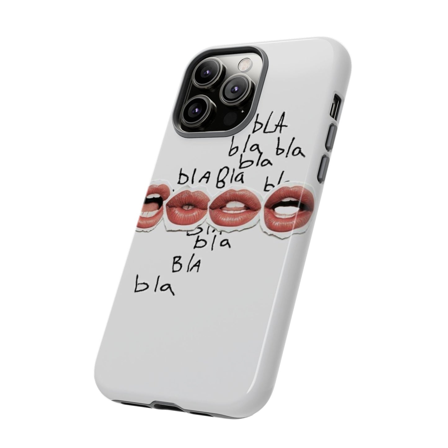 Playful Phone Case with Lips Design - Tough Cases