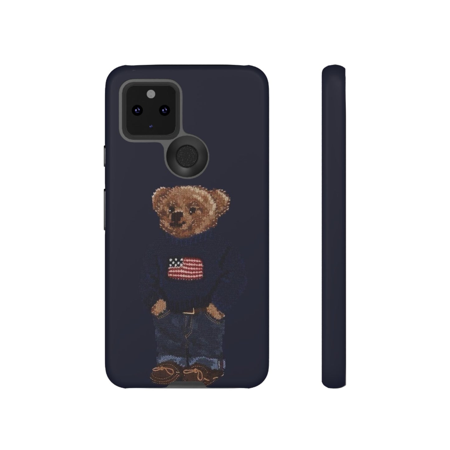 Patriotic Polo Bear Phone Case — Navy Protective Tough Case