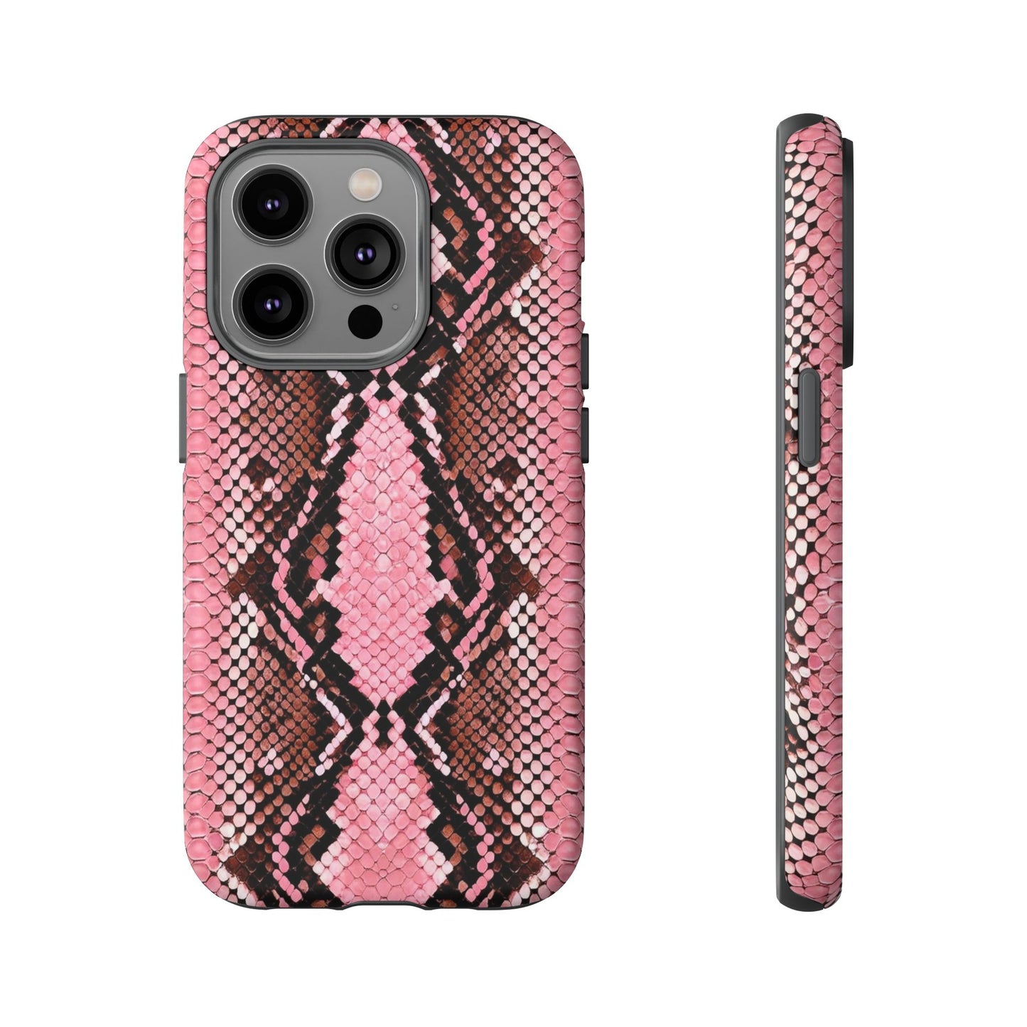 Pink Snake Skin Tough Phone Case — Protective Stylish iPhone Cover