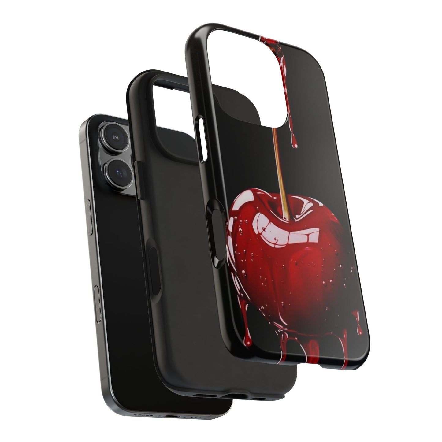 Dripping Cherry Tough Phone Case - Stylish Protection for Your Device