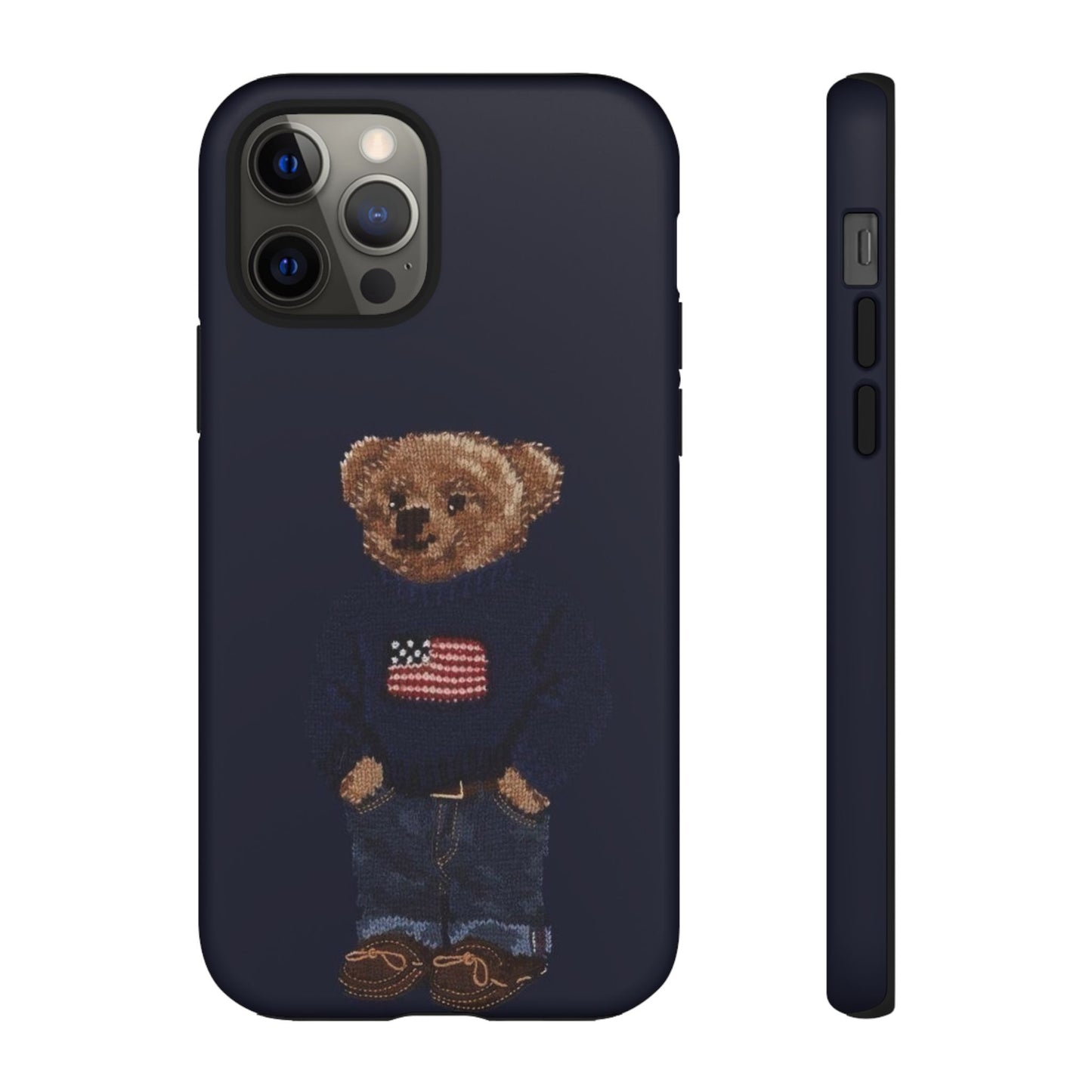Patriotic Polo Bear Phone Case — Navy Protective Tough Case