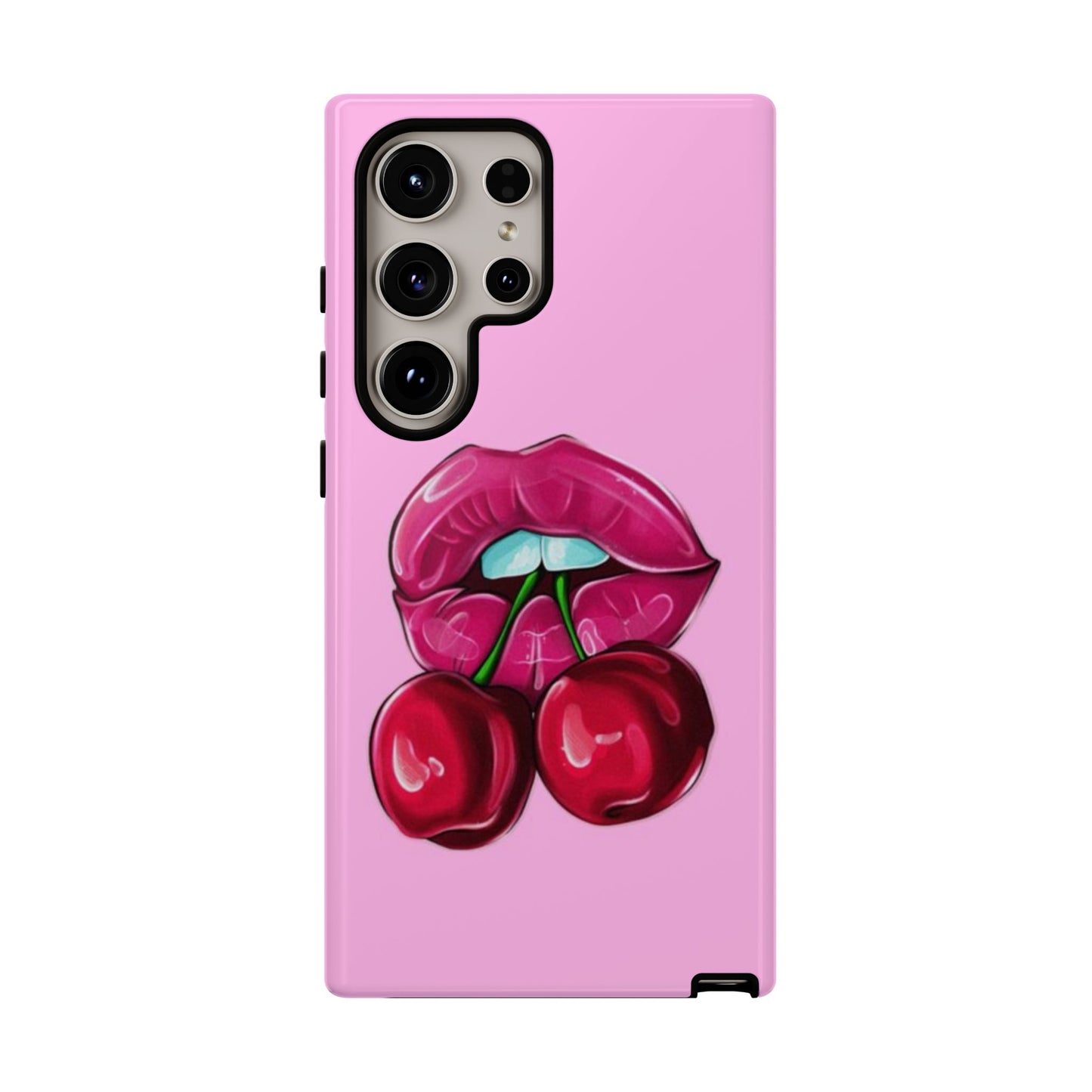 Stylish Phone Case with Cherry Kiss Design, Cute Gift for Her, Trendy Mobile Accessory, Perfect for Birthdays, Valentine's Day, Everyday Use