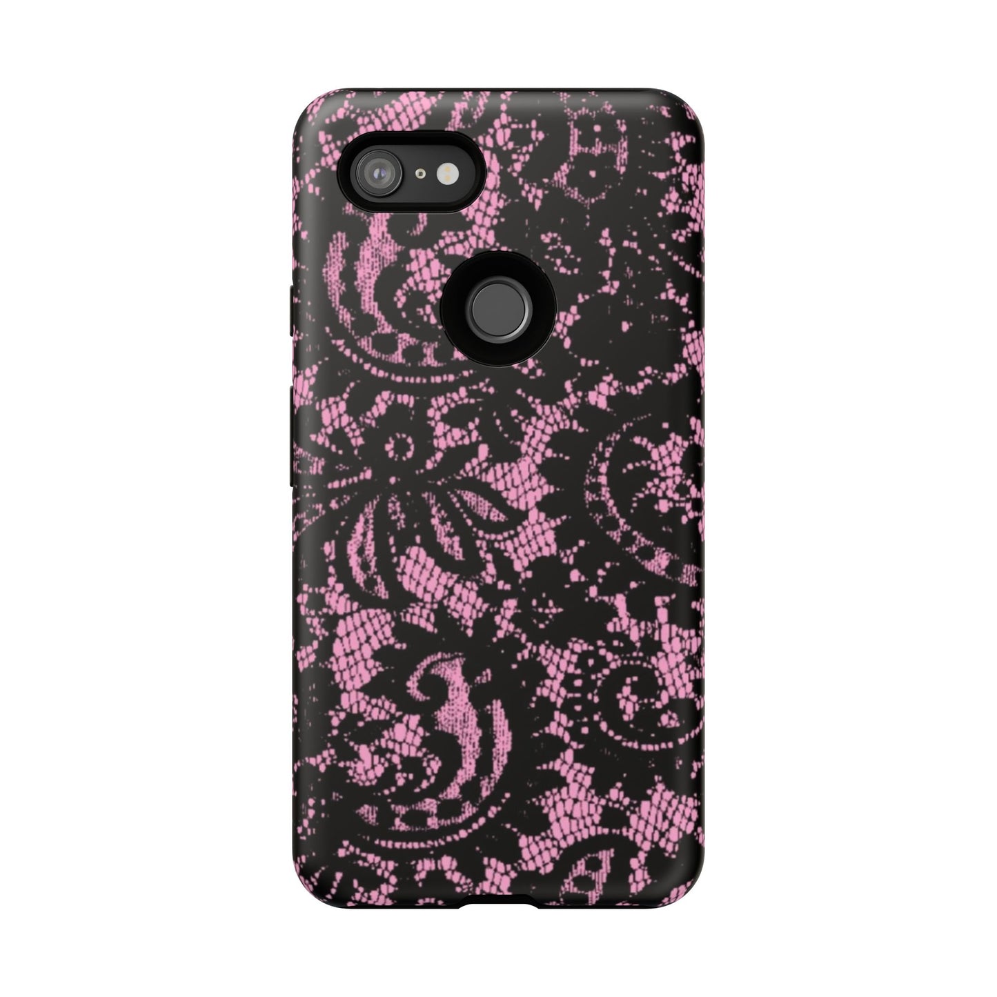 Phone Case — Pink Lace Floral Tough Protective Case