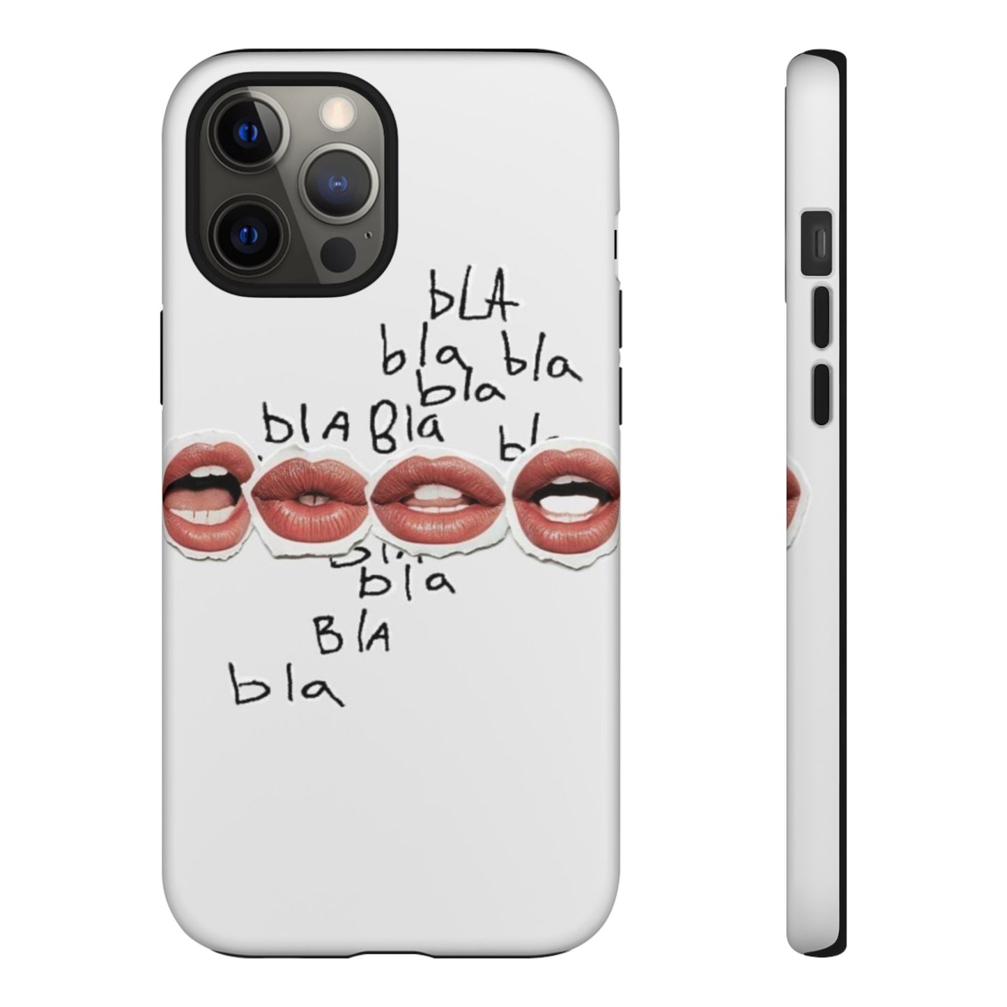 Playful Phone Case with Lips Design - Tough Cases