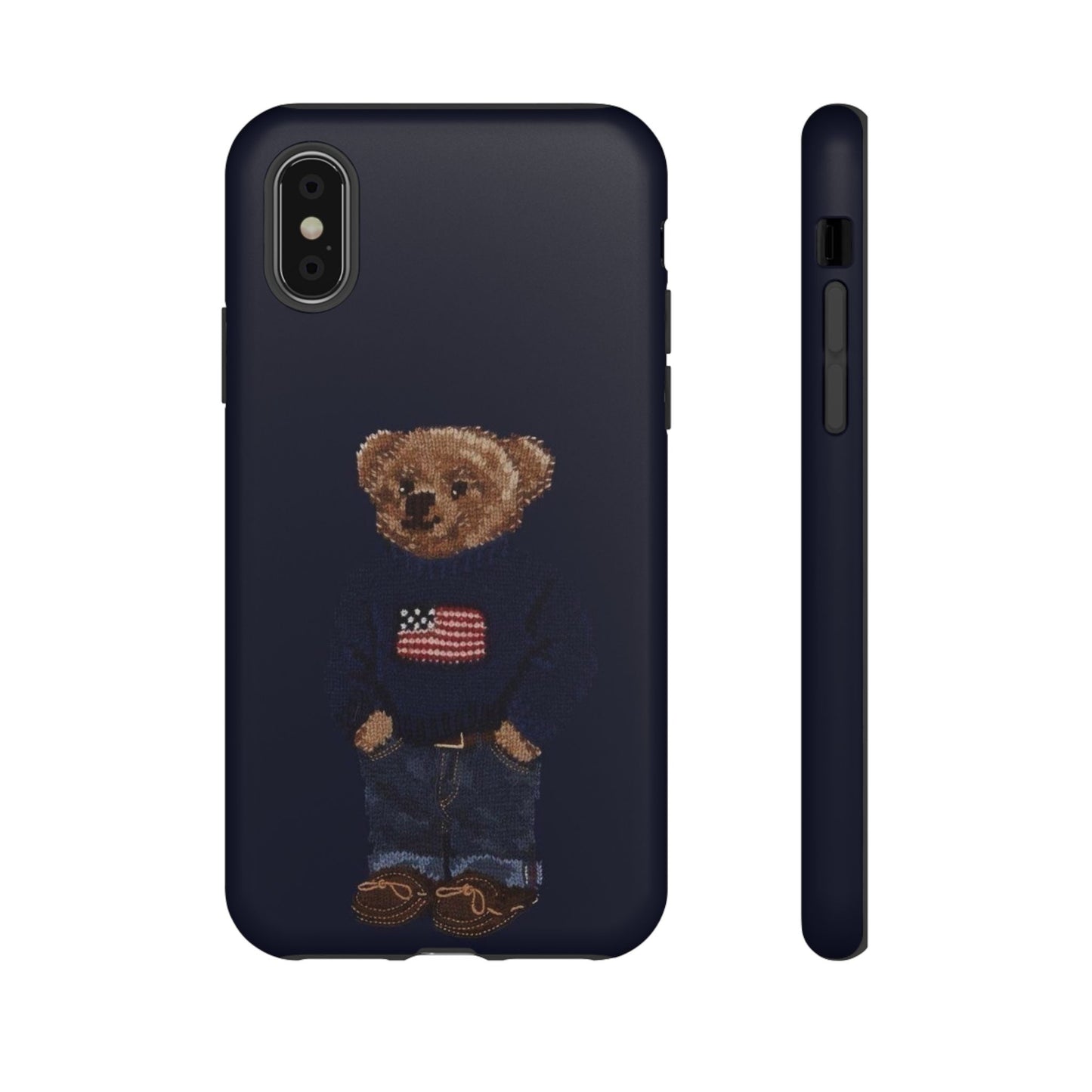 Patriotic Polo Bear Phone Case — Navy Protective Tough Case