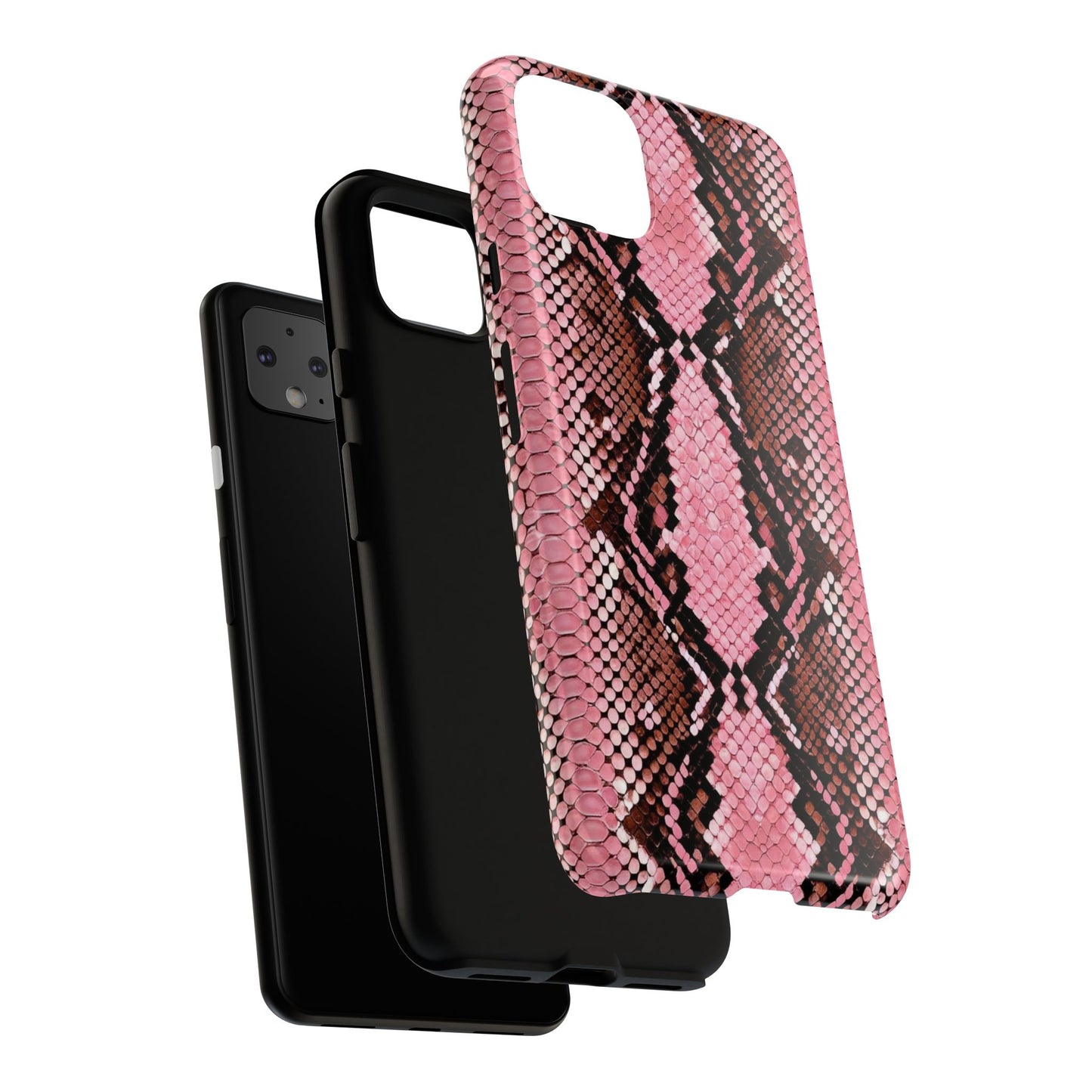 Pink Snake Skin Tough Phone Case — Protective Stylish iPhone Cover