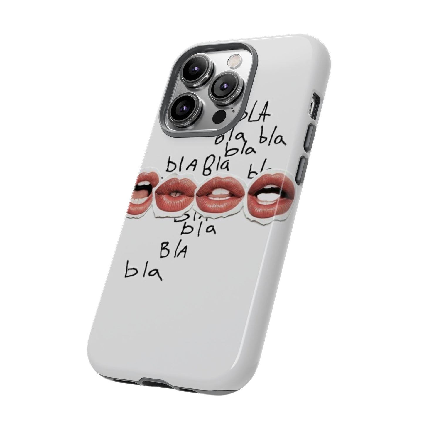 Playful Phone Case with Lips Design - Tough Cases