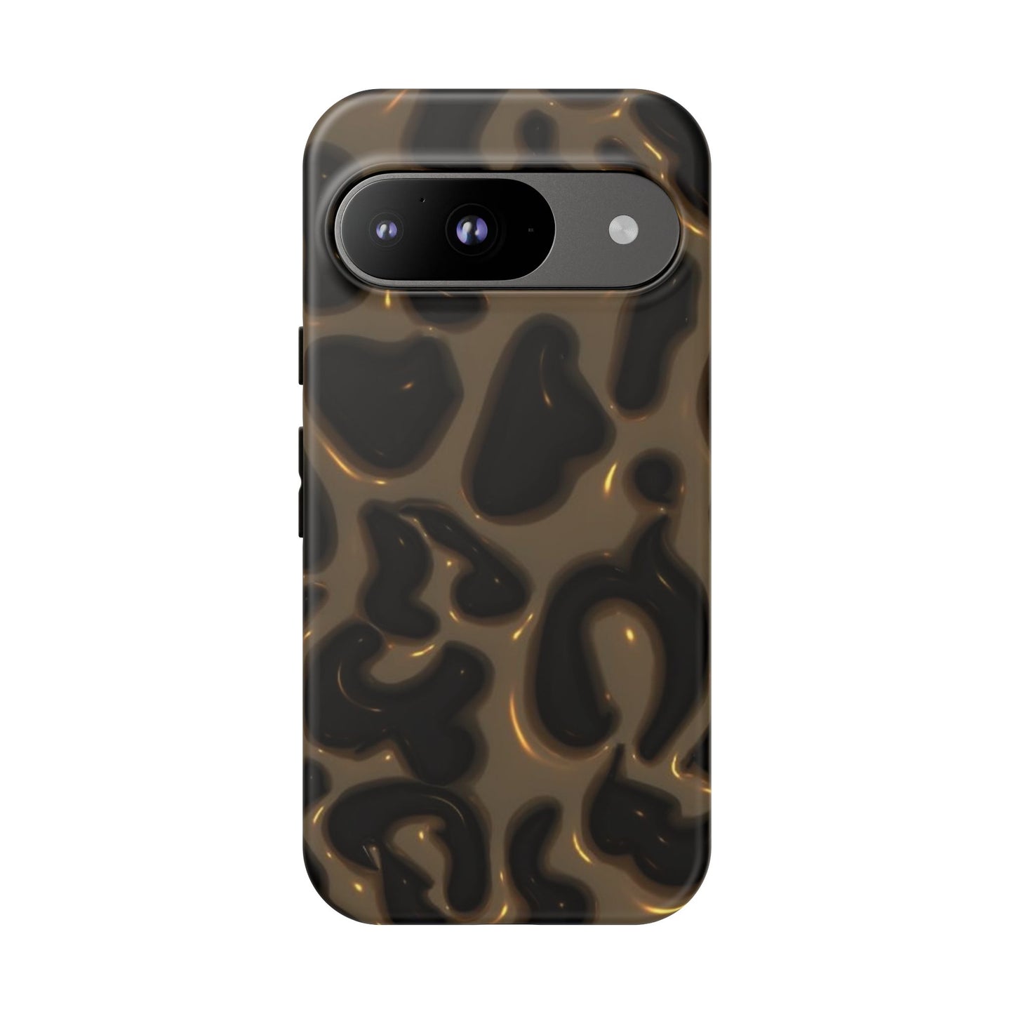 Leopard Gloss Tough Phone Case — Durable Protective iPhone Cover with Glossy Brown Animal Print