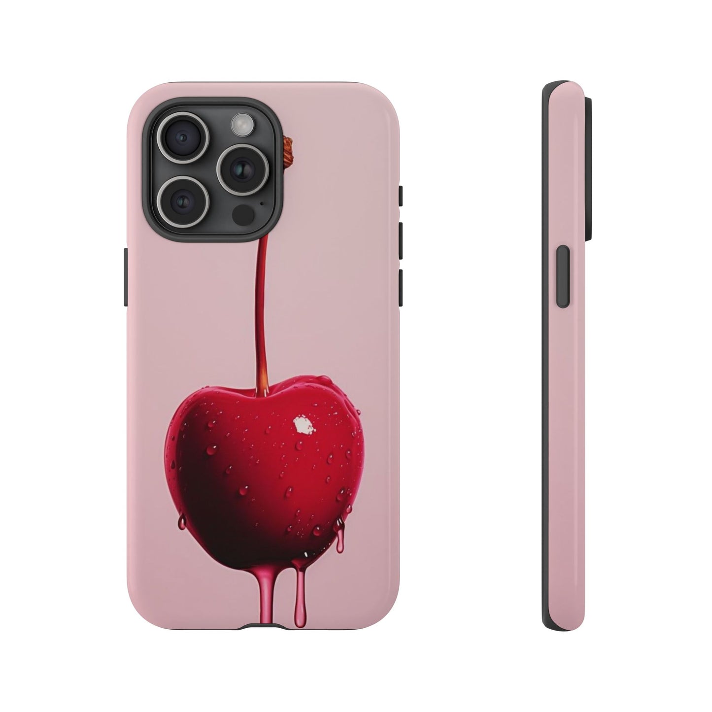 Cherry Drip Phone Case, Tough Phone Cover, Cute Cherry Accessory, Trendy Mobile Case, Kawaii Phone Case, Gift for Her