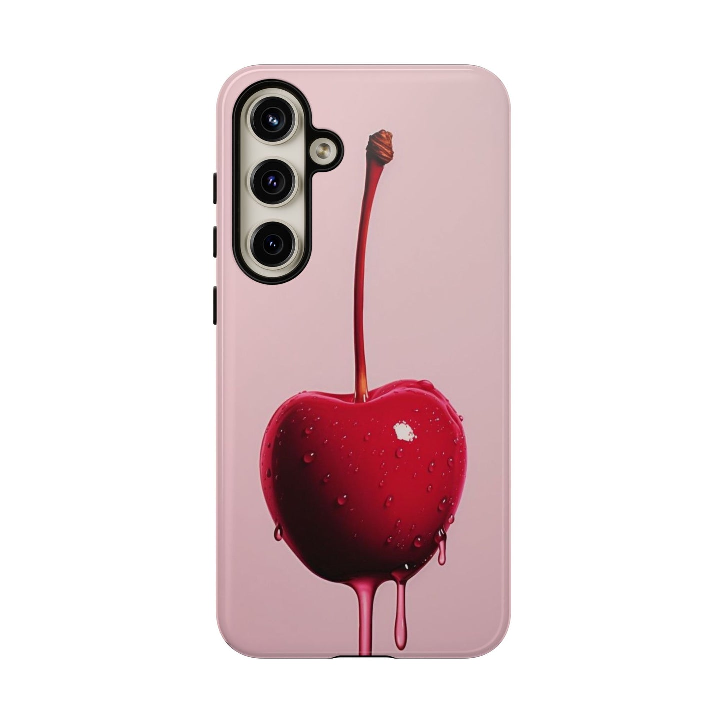 Cherry Drip Phone Case, Tough Phone Cover, Cute Cherry Accessory, Trendy Mobile Case, Kawaii Phone Case, Gift for Her