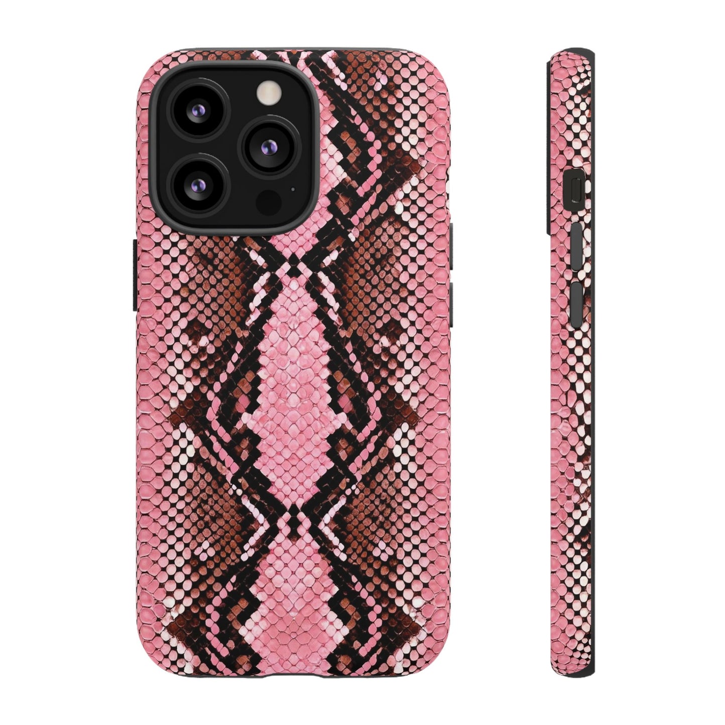 Pink Snake Skin Tough Phone Case — Protective Stylish iPhone Cover
