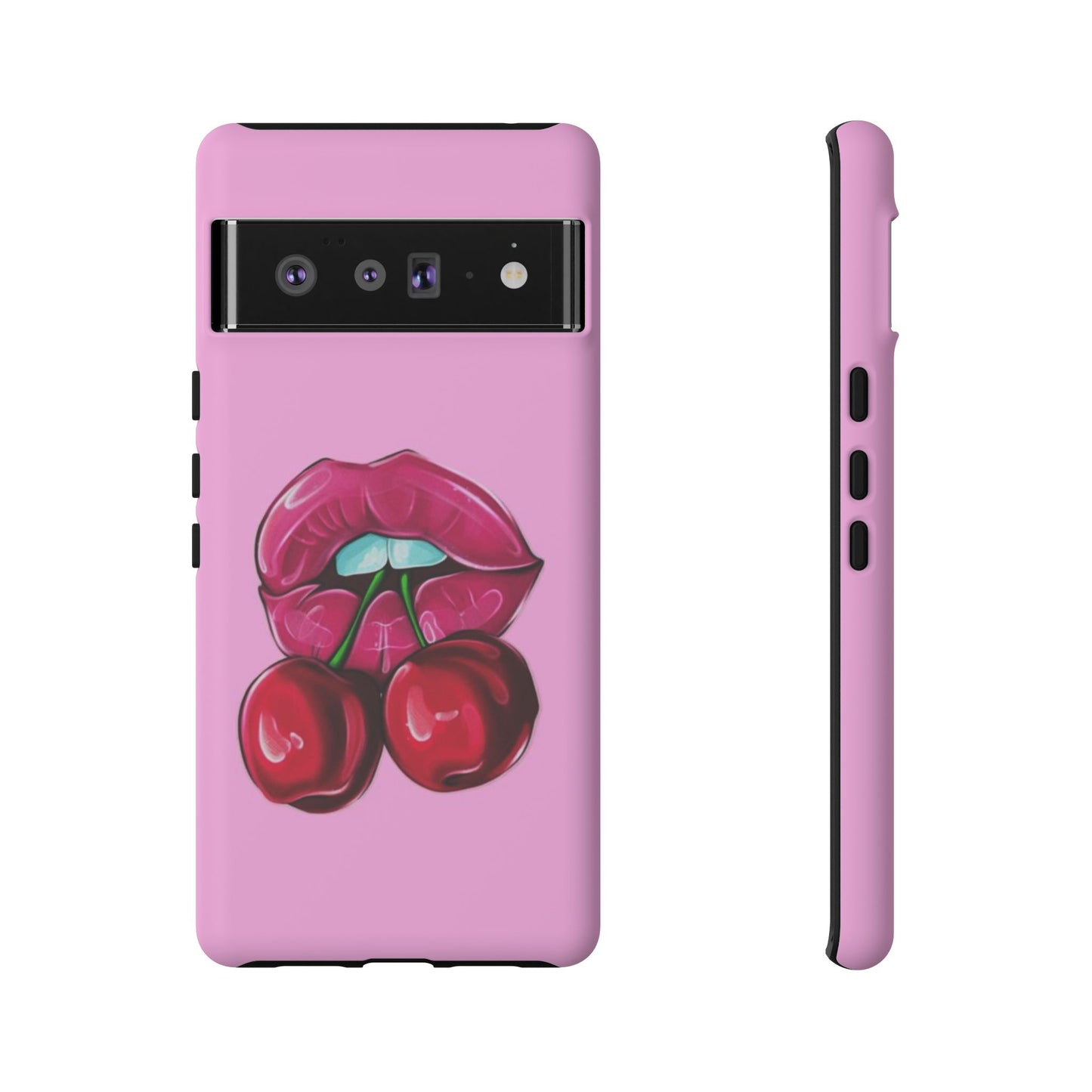 Stylish Phone Case with Cherry Kiss Design, Cute Gift for Her, Trendy Mobile Accessory, Perfect for Birthdays, Valentine's Day, Everyday Use
