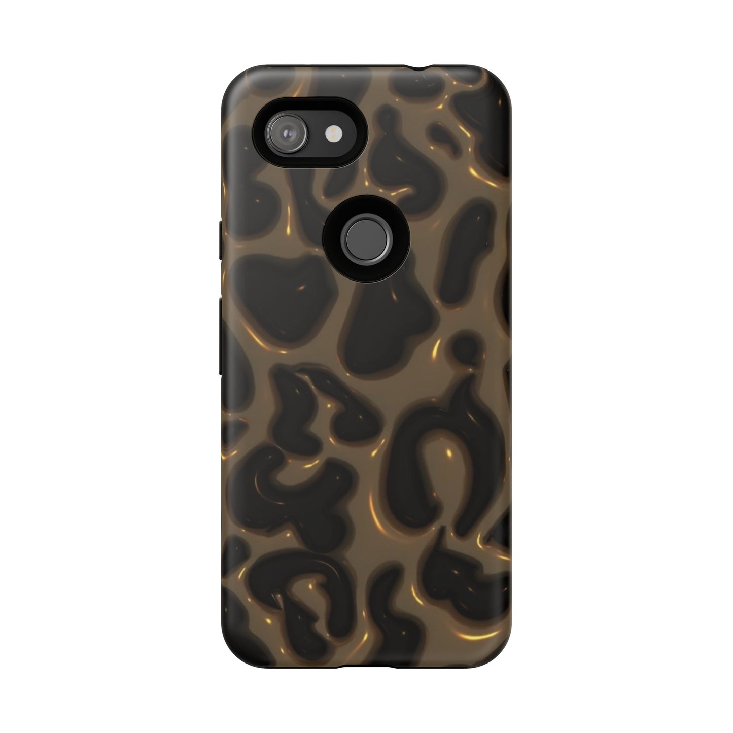 Leopard Gloss Tough Phone Case — Durable Protective iPhone Cover with Glossy Brown Animal Print