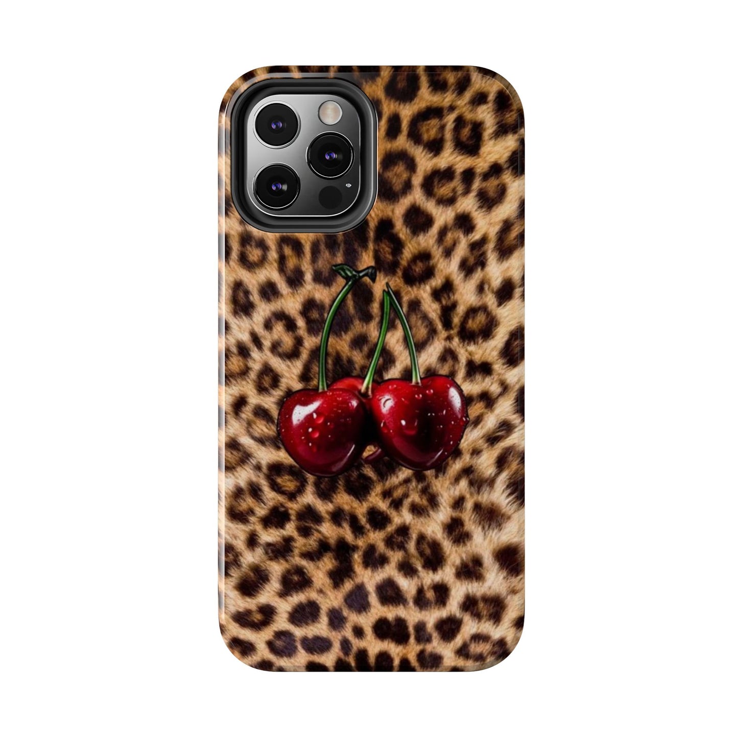 Wild Cherry Leopard Tough Phone Case - Stylish and Durable Protection