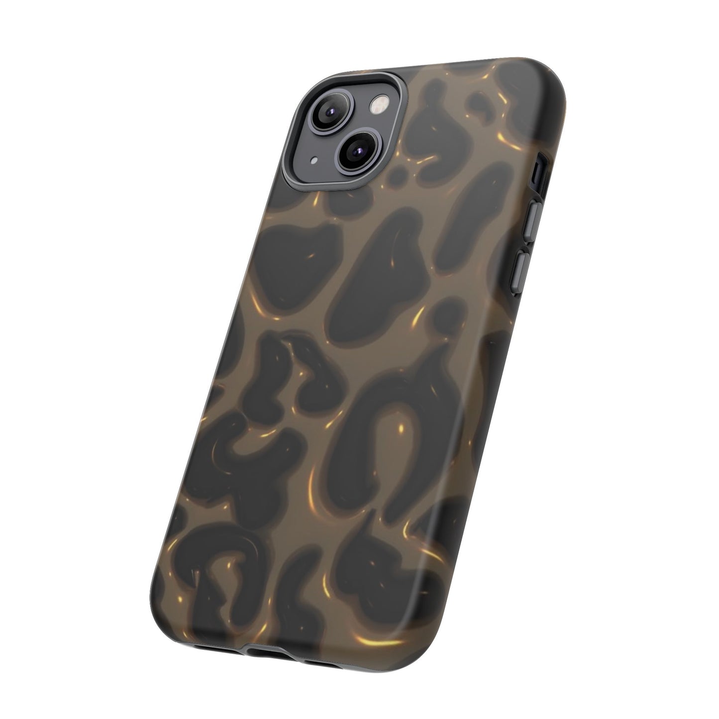 Leopard Gloss Tough Phone Case — Durable Protective iPhone Cover with Glossy Brown Animal Print
