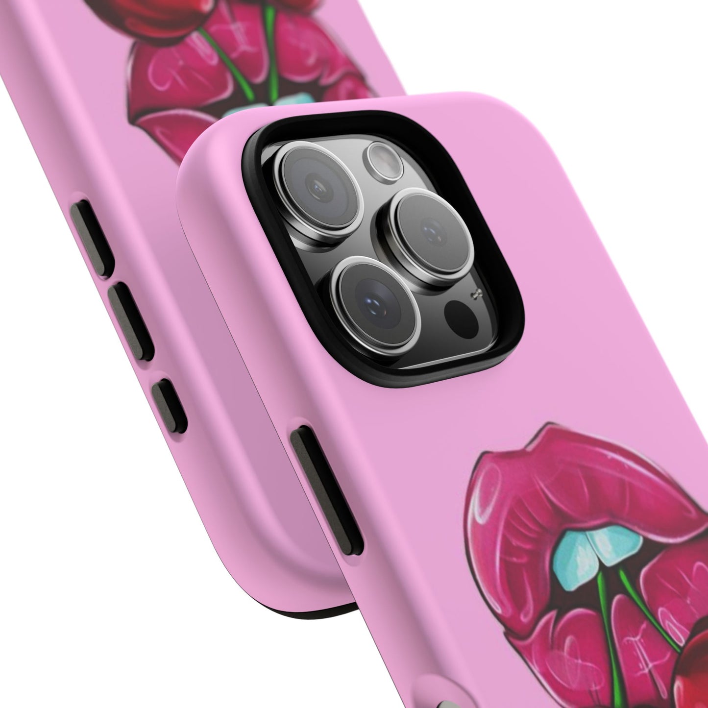 Stylish Phone Case with Cherry Kiss Design, Cute Gift for Her, Trendy Mobile Accessory, Perfect for Birthdays, Valentine's Day, Everyday Use