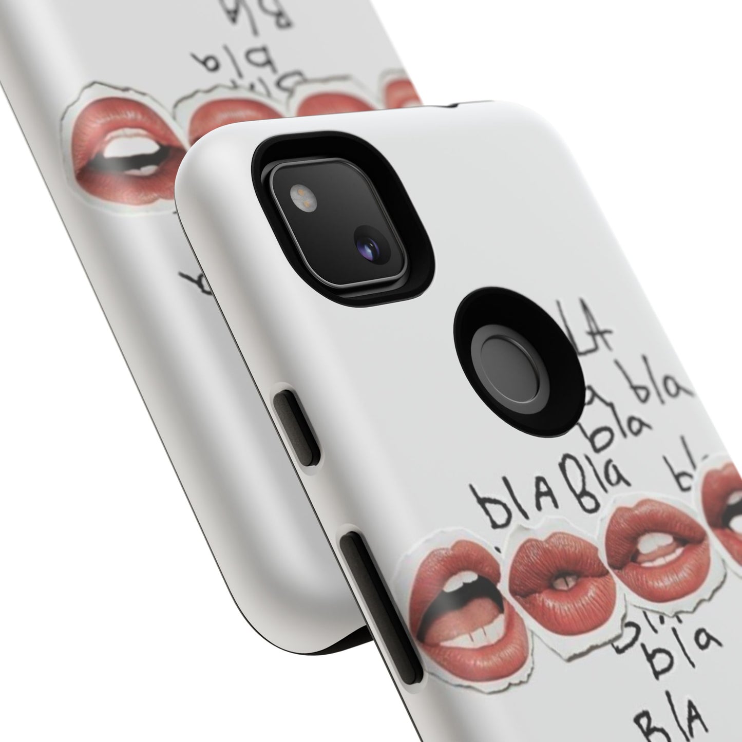 Playful Phone Case with Lips Design - Tough Cases
