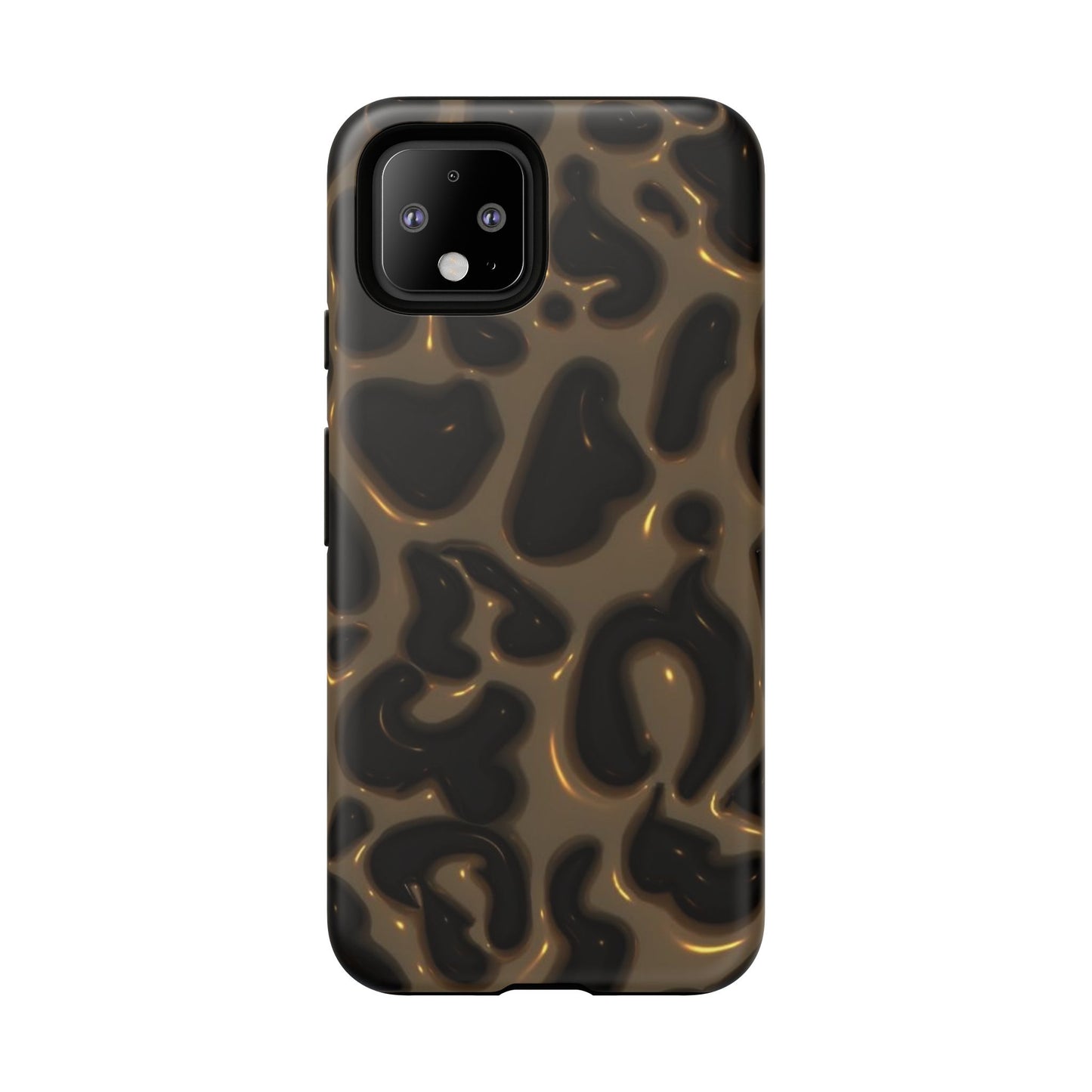 Leopard Gloss Tough Phone Case — Durable Protective iPhone Cover with Glossy Brown Animal Print
