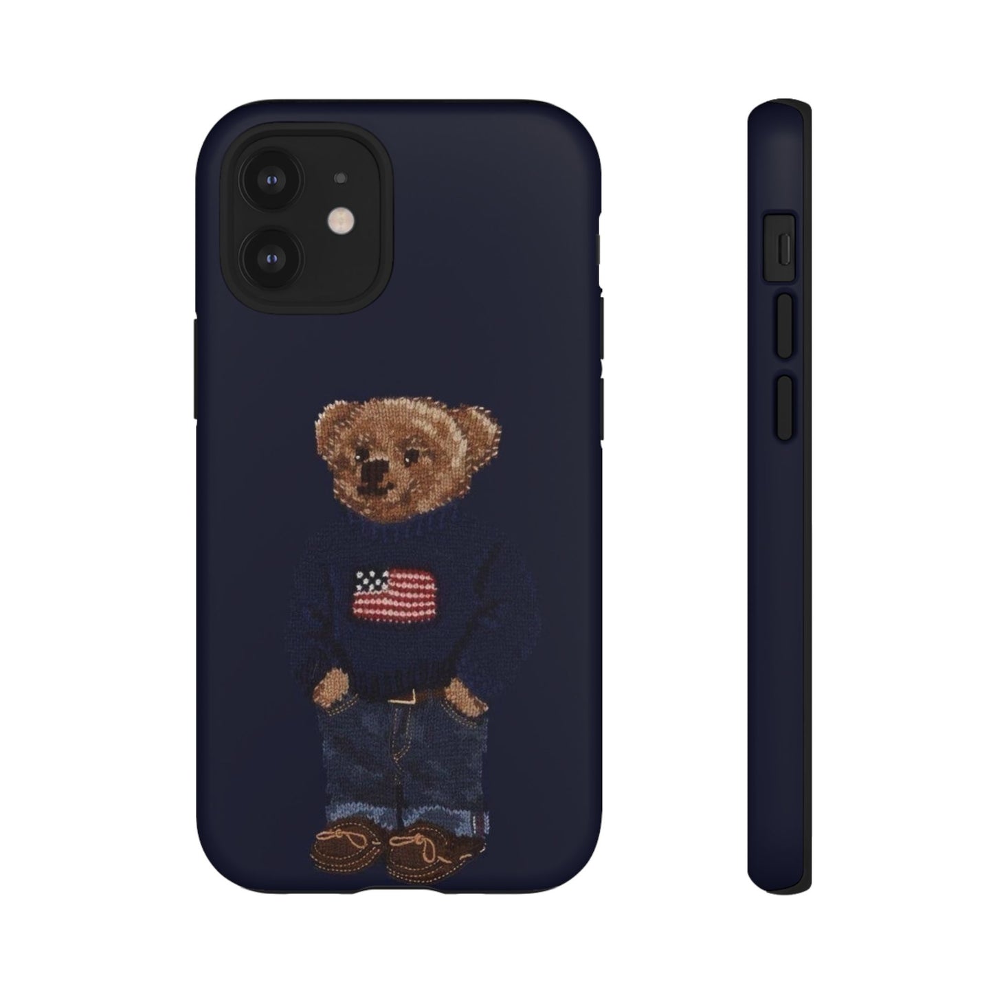 Patriotic Polo Bear Phone Case — Navy Protective Tough Case