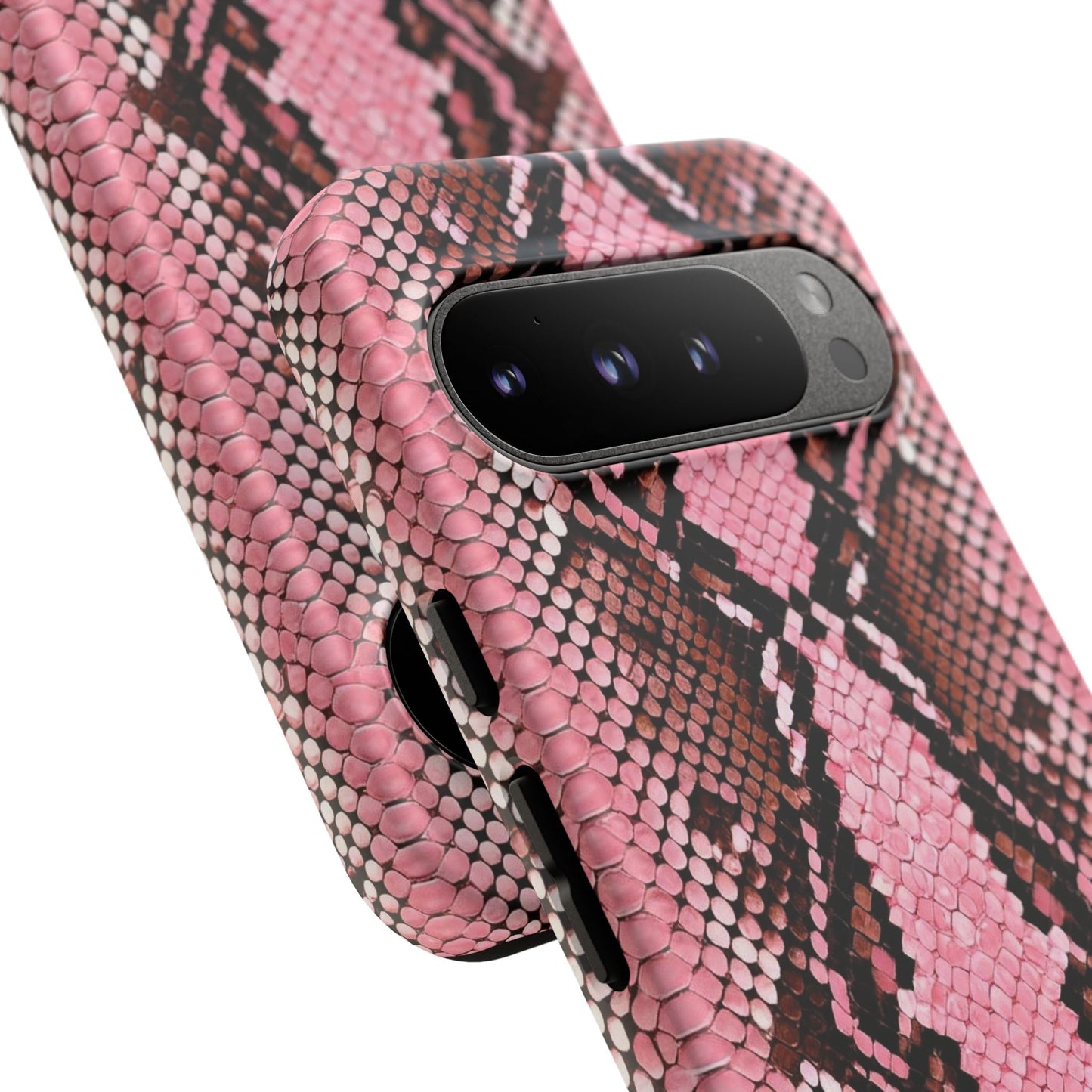 Pink Snake Skin Tough Phone Case — Protective Stylish iPhone Cover