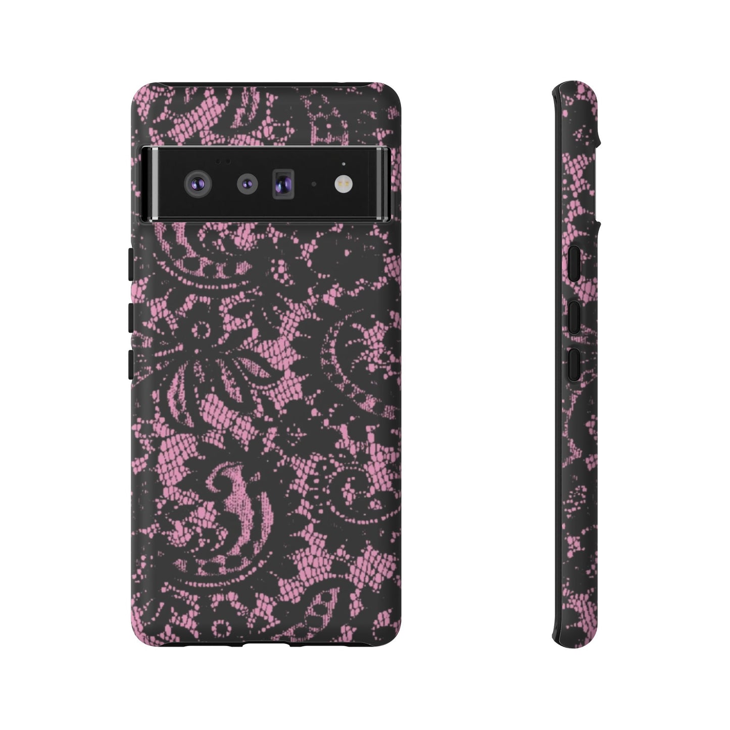Phone Case — Pink Lace Floral Tough Protective Case