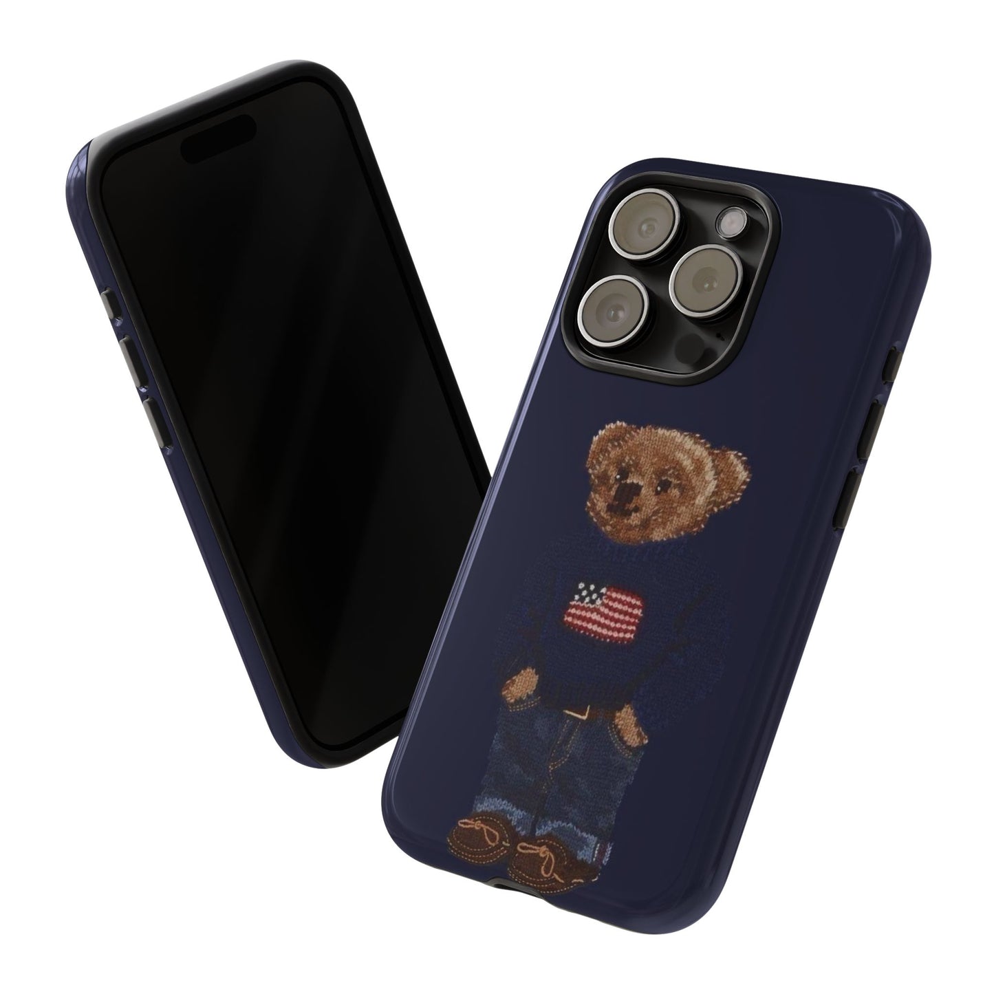 Patriotic Polo Bear Phone Case — Navy Protective Tough Case